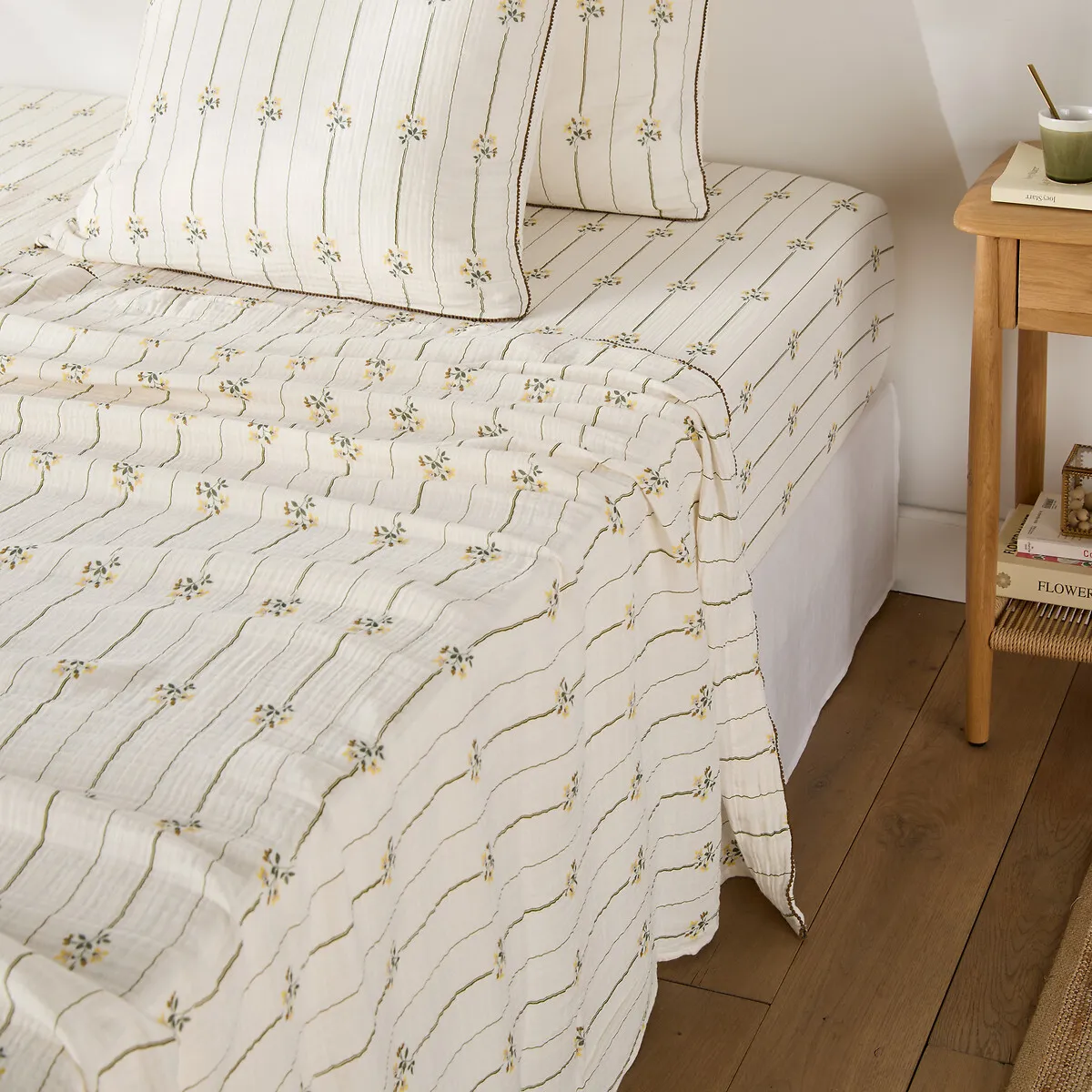 Drap Plat En Gaze De Coton, Imprimé Fleurs, RISETTI — vue 3