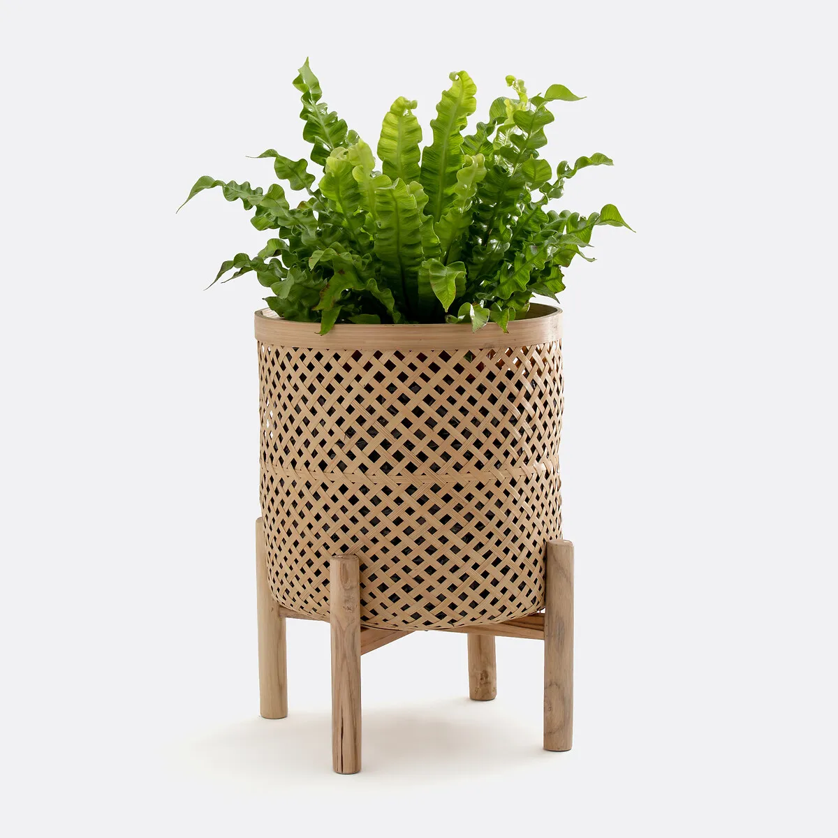 Cache-pot Sur Pied En Bambou Ø31,5 Cm Bambu