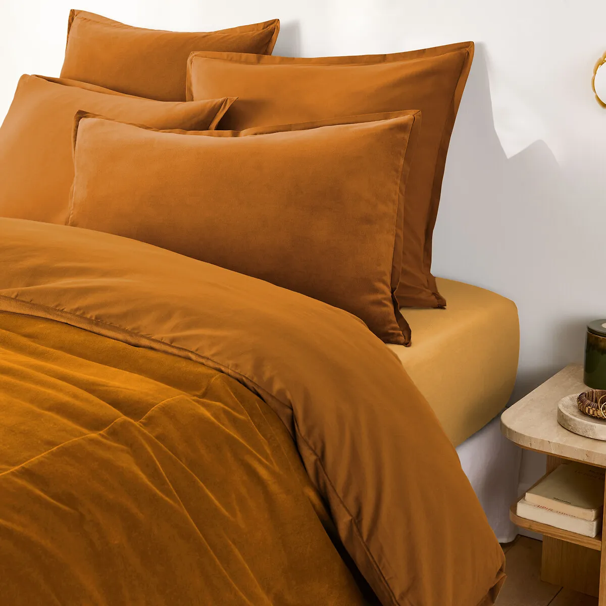 Drap-housse Uni, En Coton Lavé, Bonnet 30 Cm, NORIA — vue 3