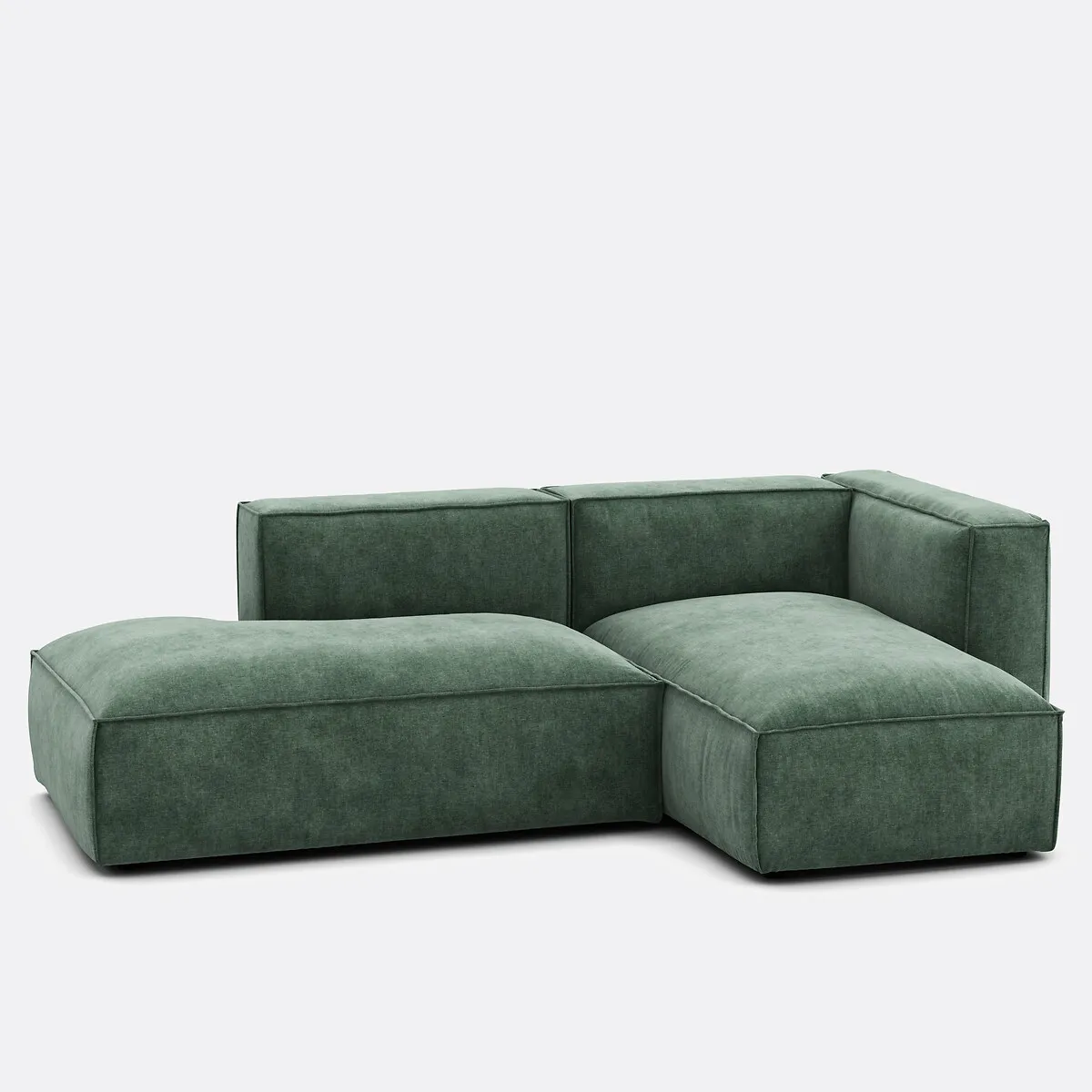 Canapé Modulable D'angle Droit, En Velours Texturé, SEVEN — vue 3