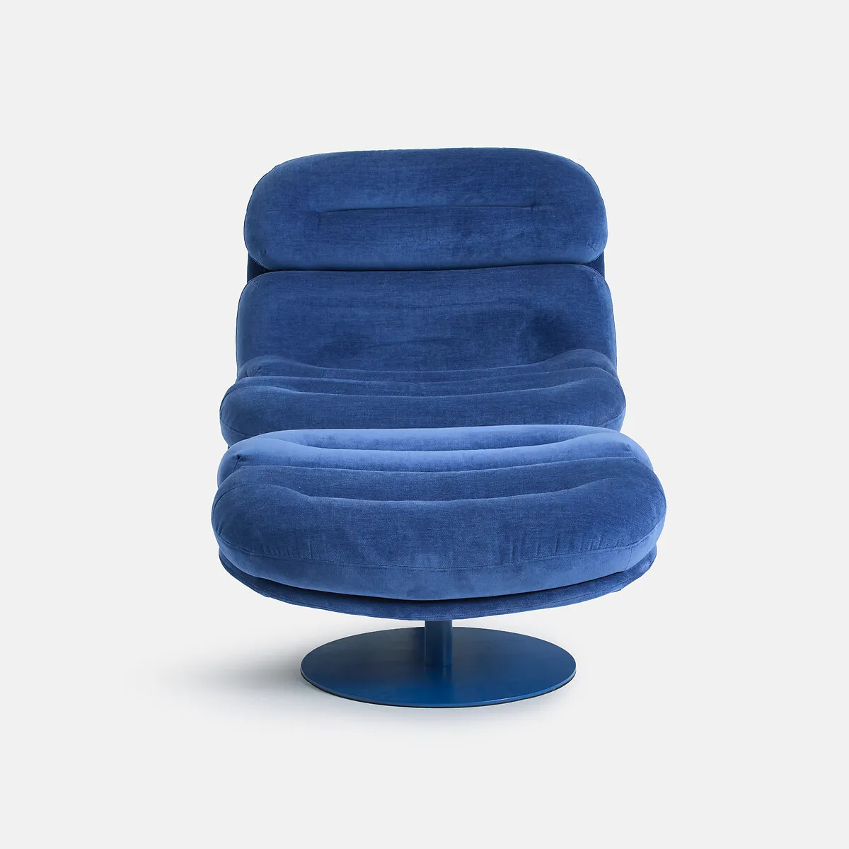 Fauteuil Rotatif En Velours, Avec Repose-pieds, MARLON — vue 3