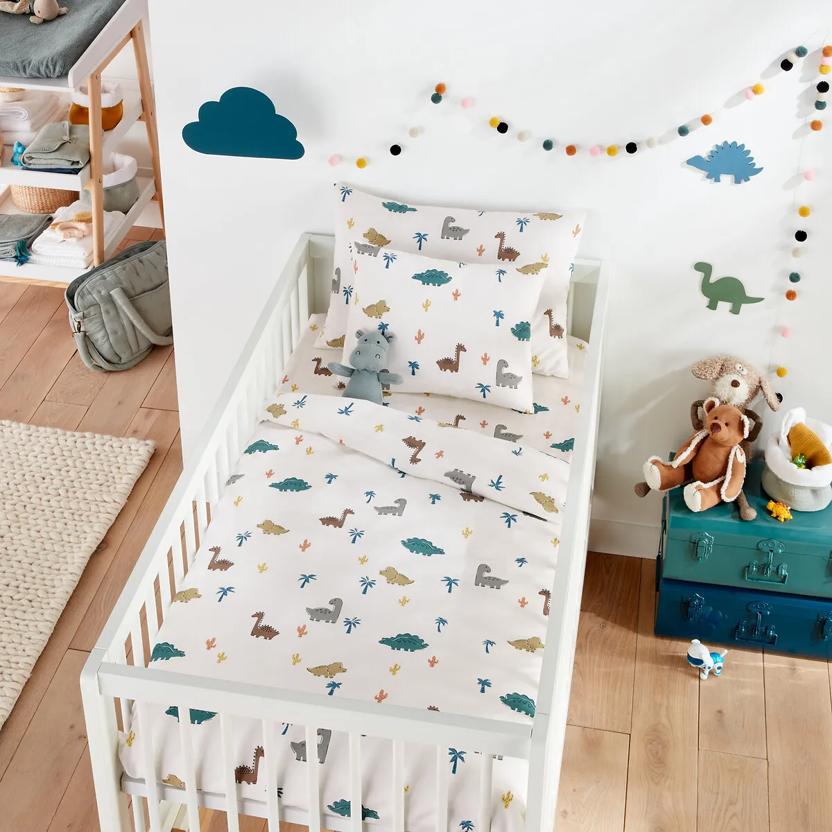 Housse De Couette Bébé En Coton, Dino Pop