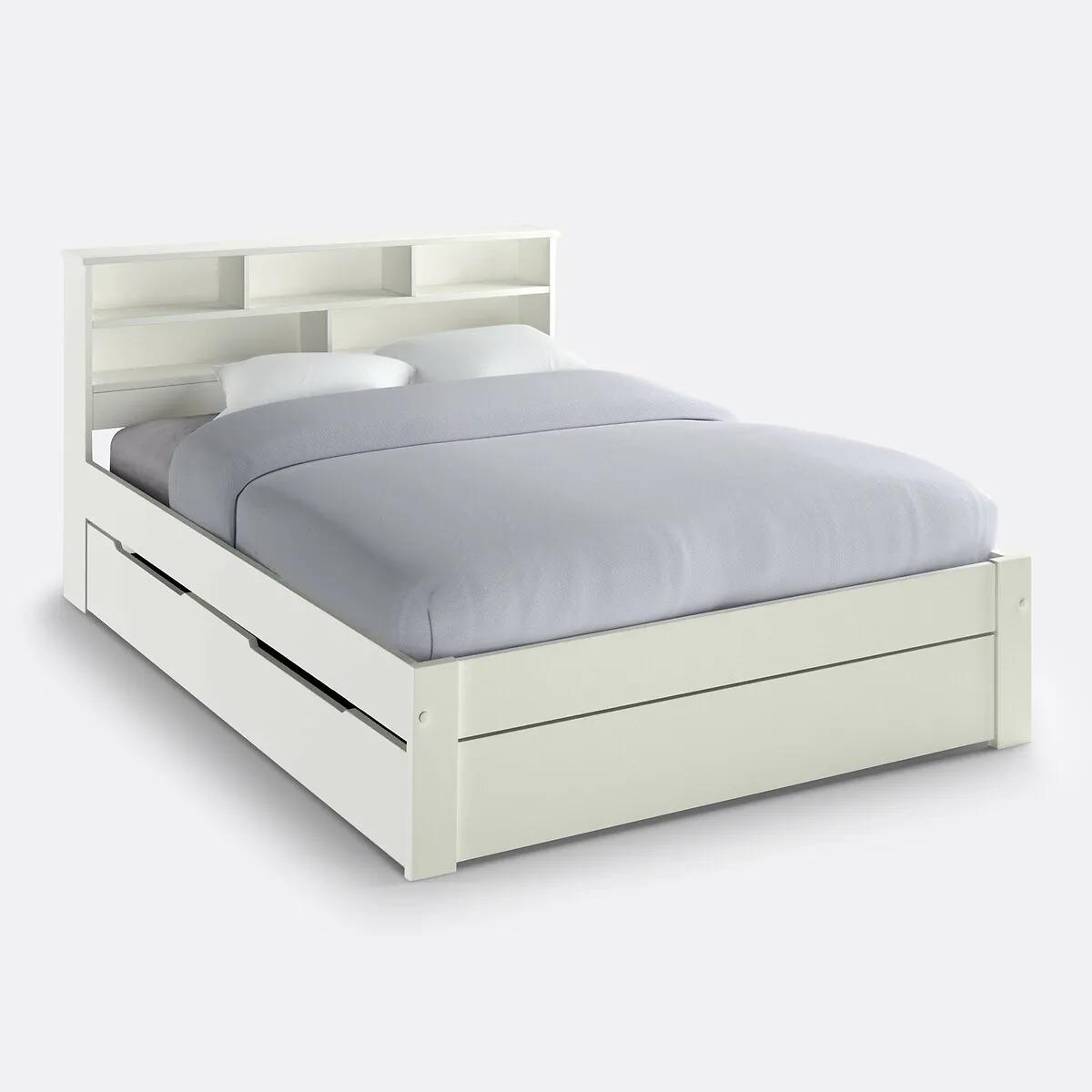 Lit En Pin Massif Et MDF, Avec Sommier Nikko