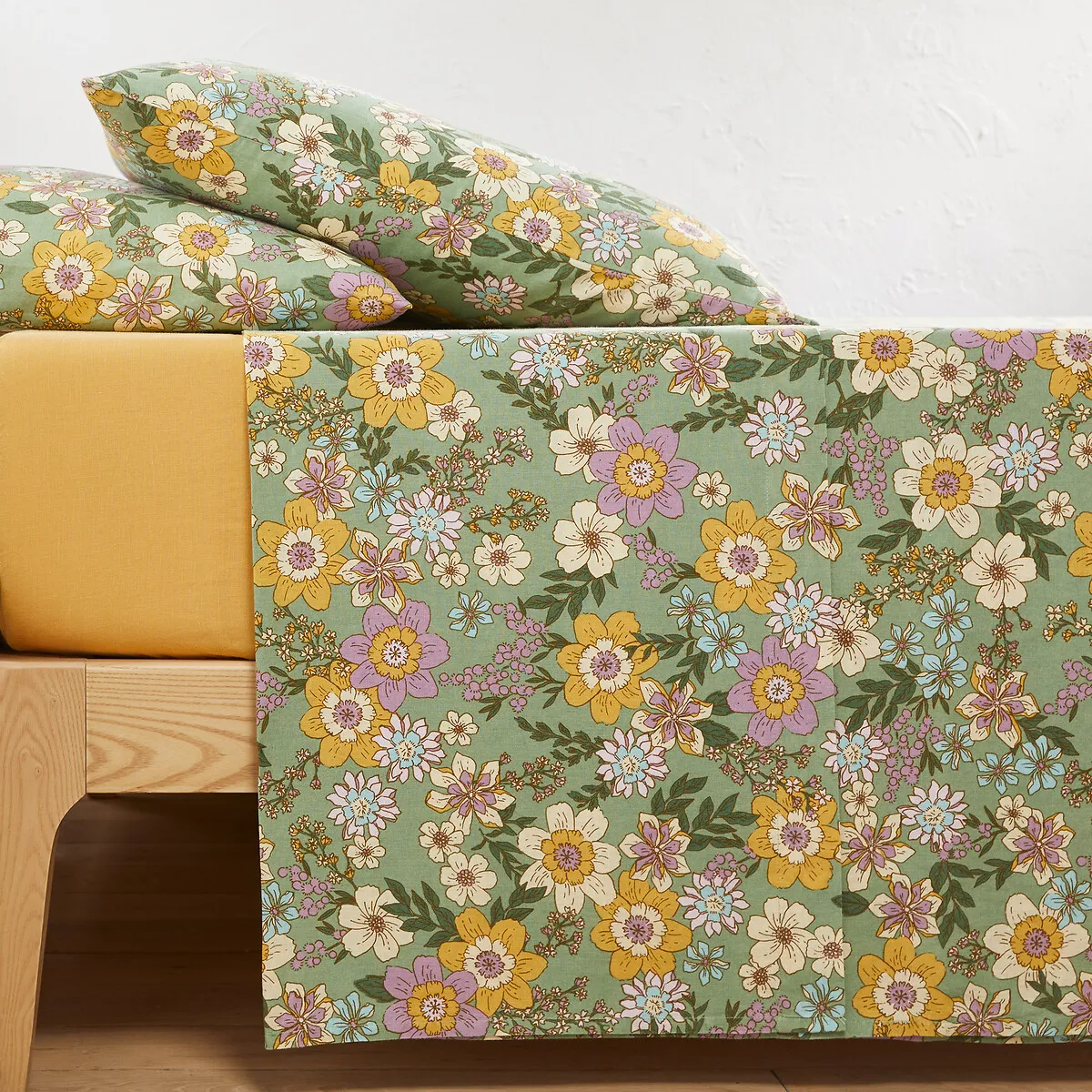 Drap Plat En Coton/lin Lavé, Rosemary Vert
