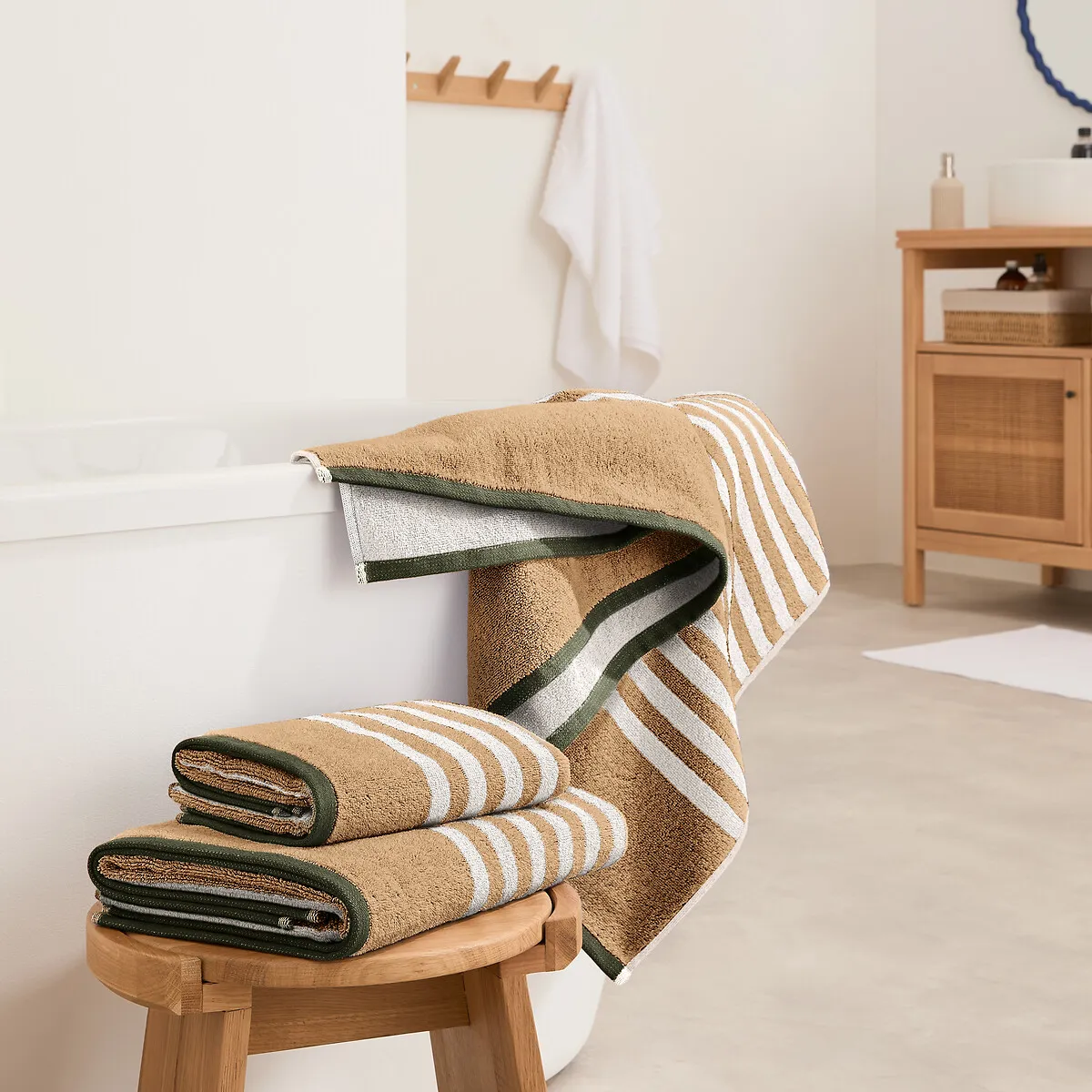 Drap De Bain Éponge Rayé 500g/m2, Calanques — vue 3