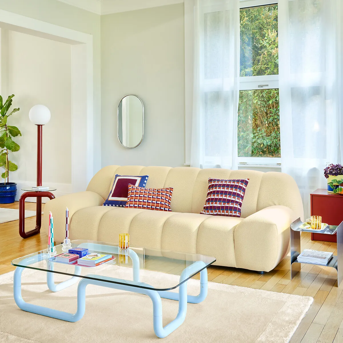 Canapé Droit, 4 Places, En Tissu Matelassé, NURIA — vue 3