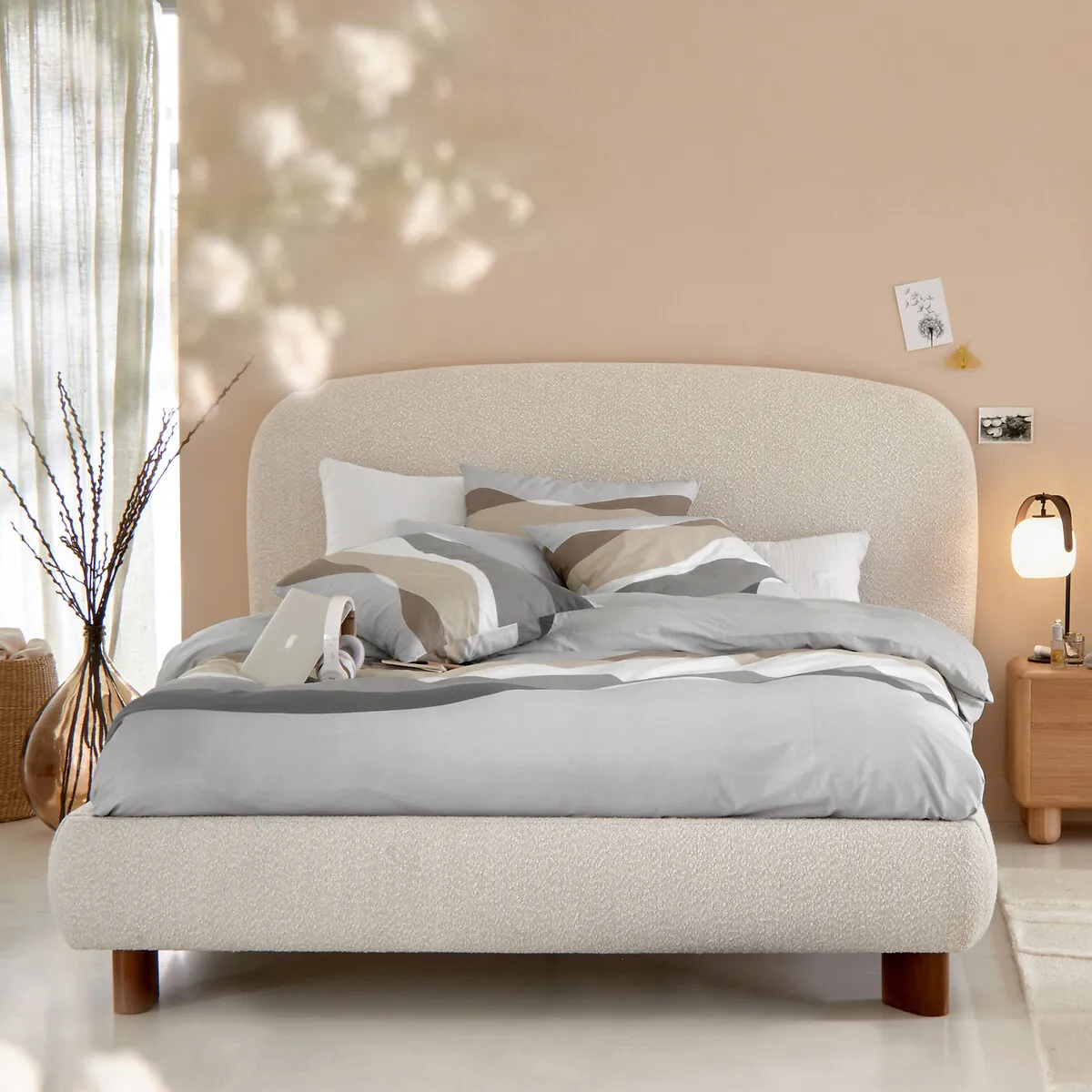 Lit Tissu Bouclette Avec Sommier, Mila — vue 3