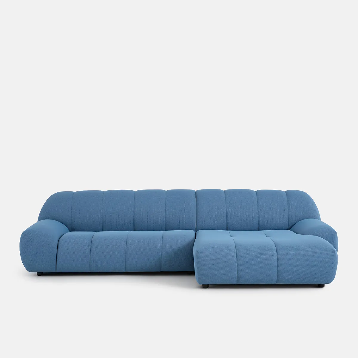 Canapé D'angle Droit, 4 Places, En Tissu Matelassé, NURIA