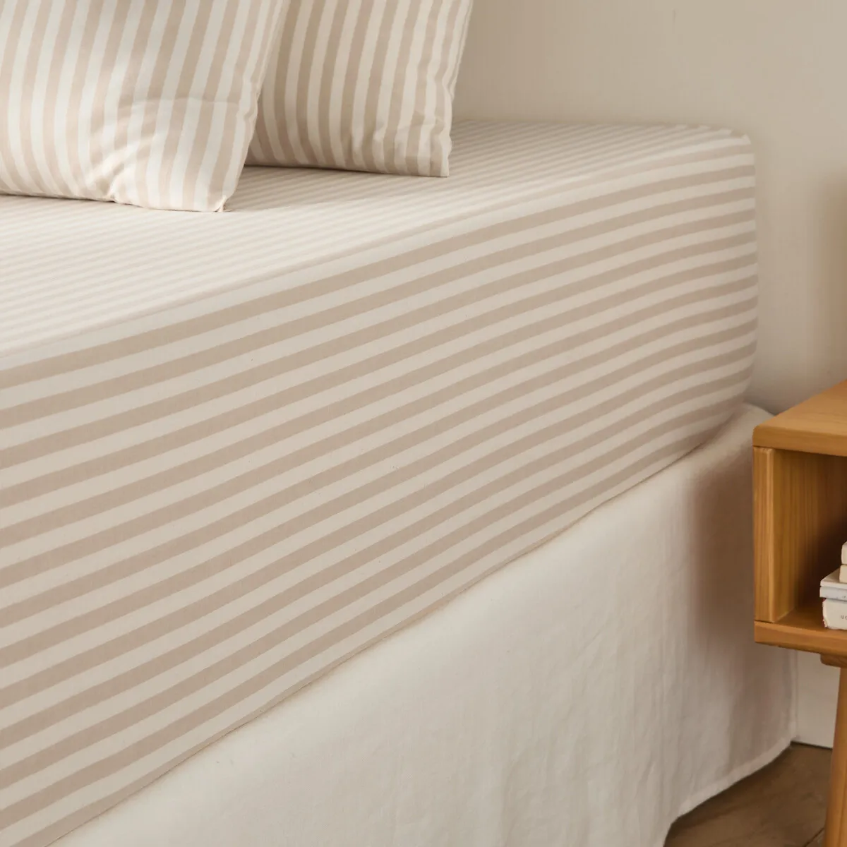 Drap-housse Coton Bonnet 30 Cm, SOIZIC BEIGE