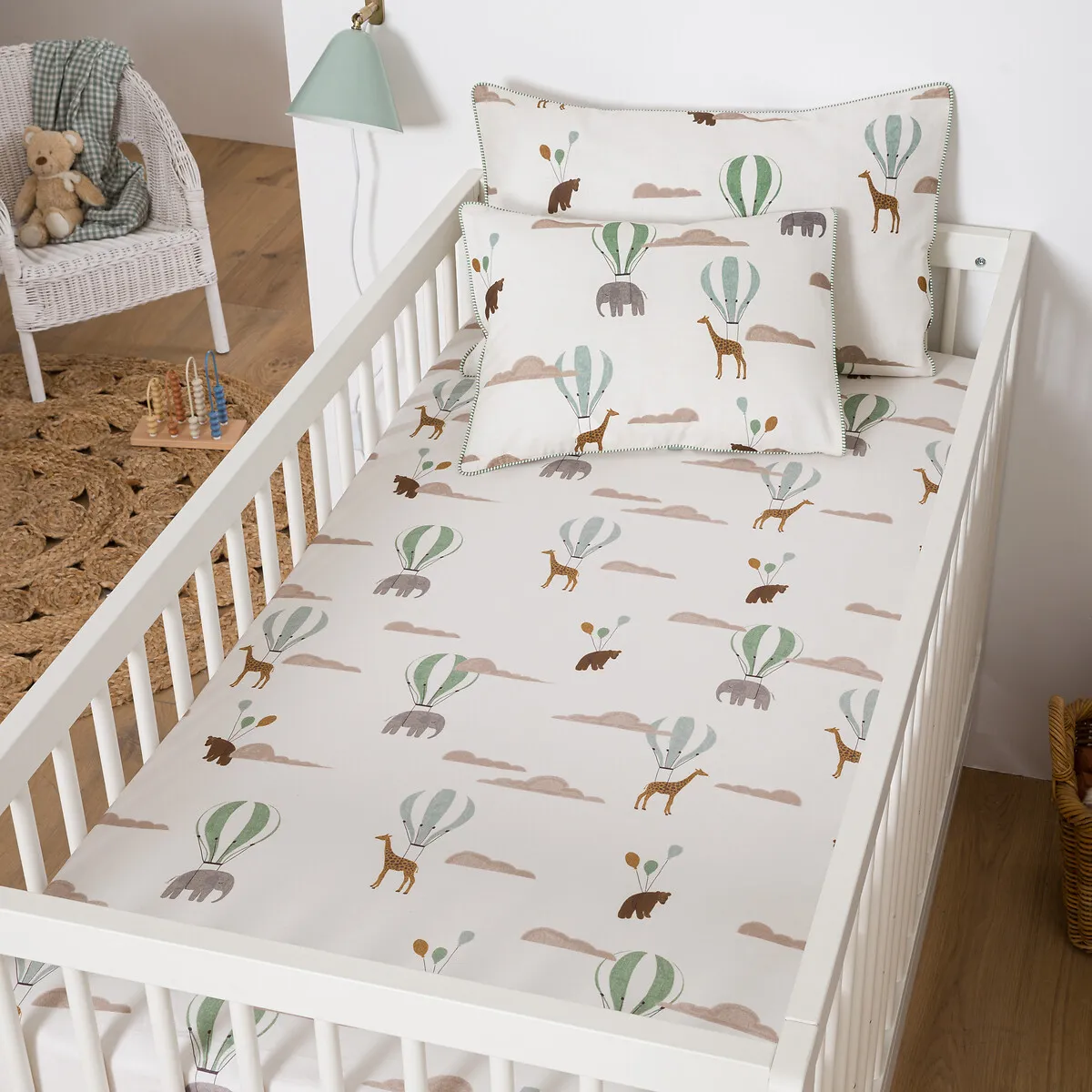 Drap-housse Bébé 20 % Coton Recyclé, Aubin