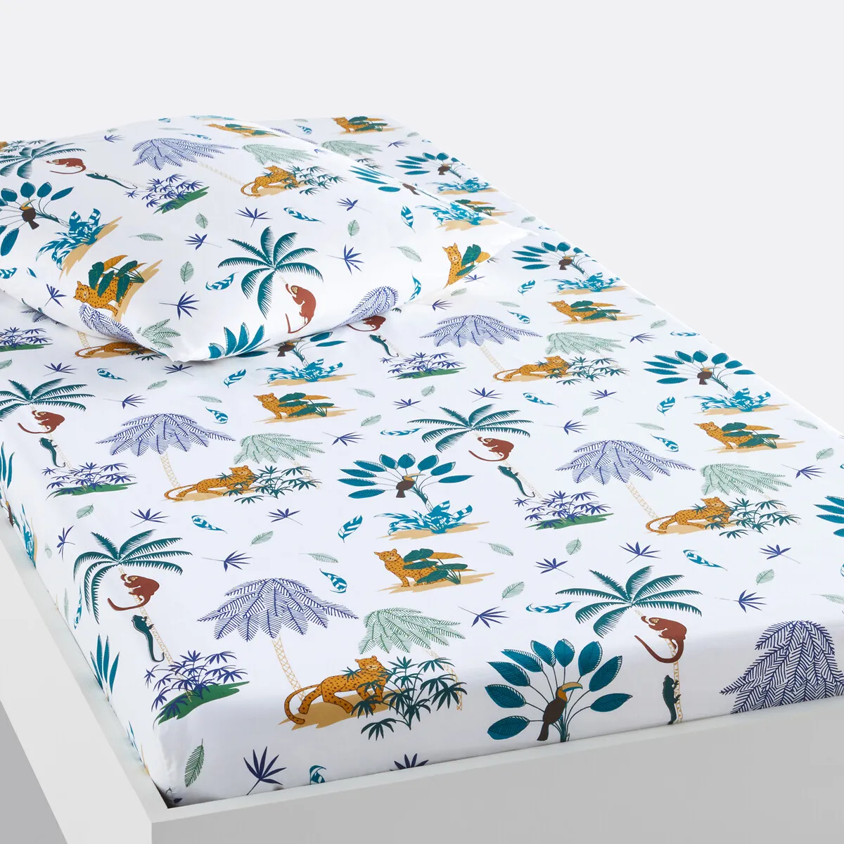 Drap-housse Coton Biologique, Petite Jungle