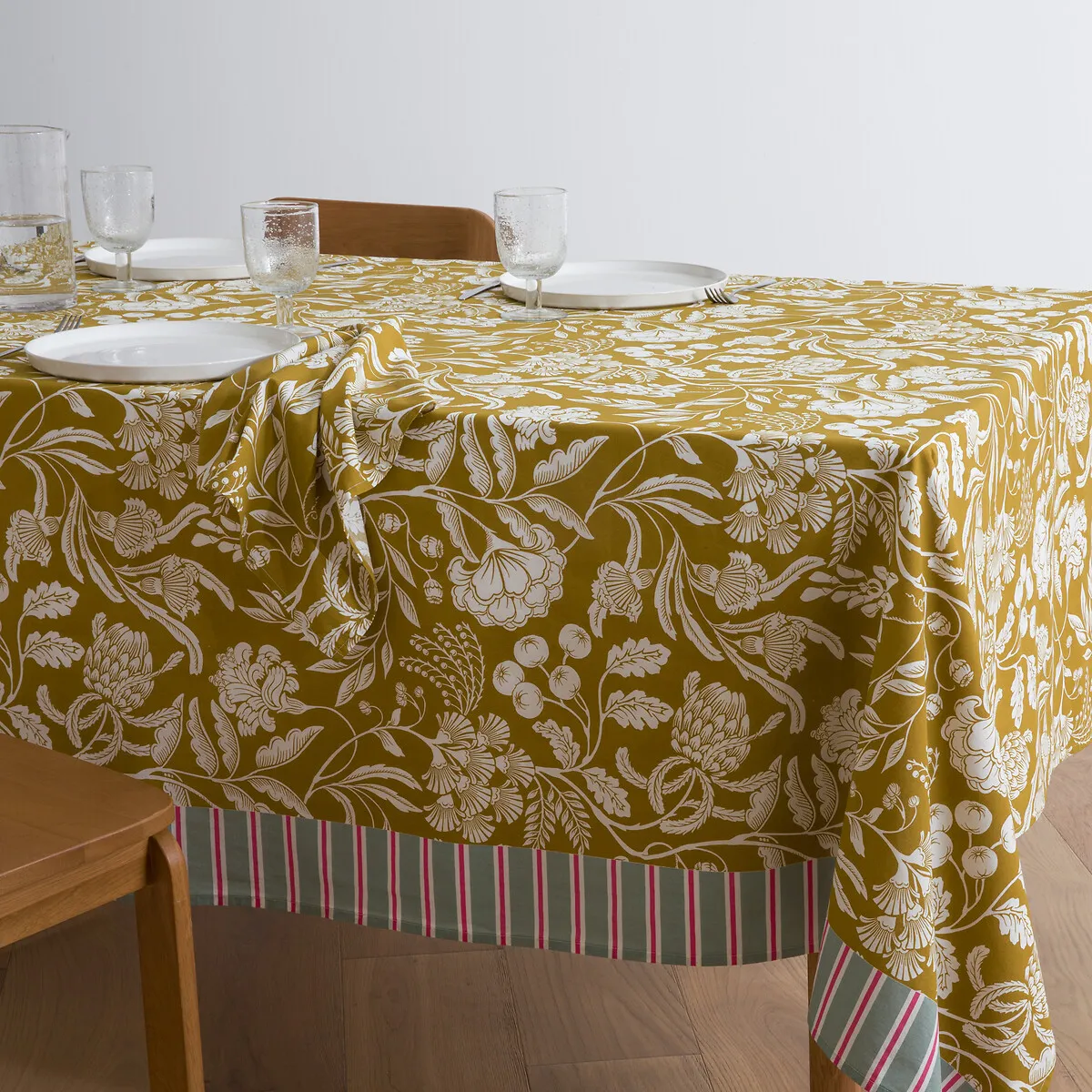 Nappe En Coton Lavé, Imprimé Fleurs, LINDA