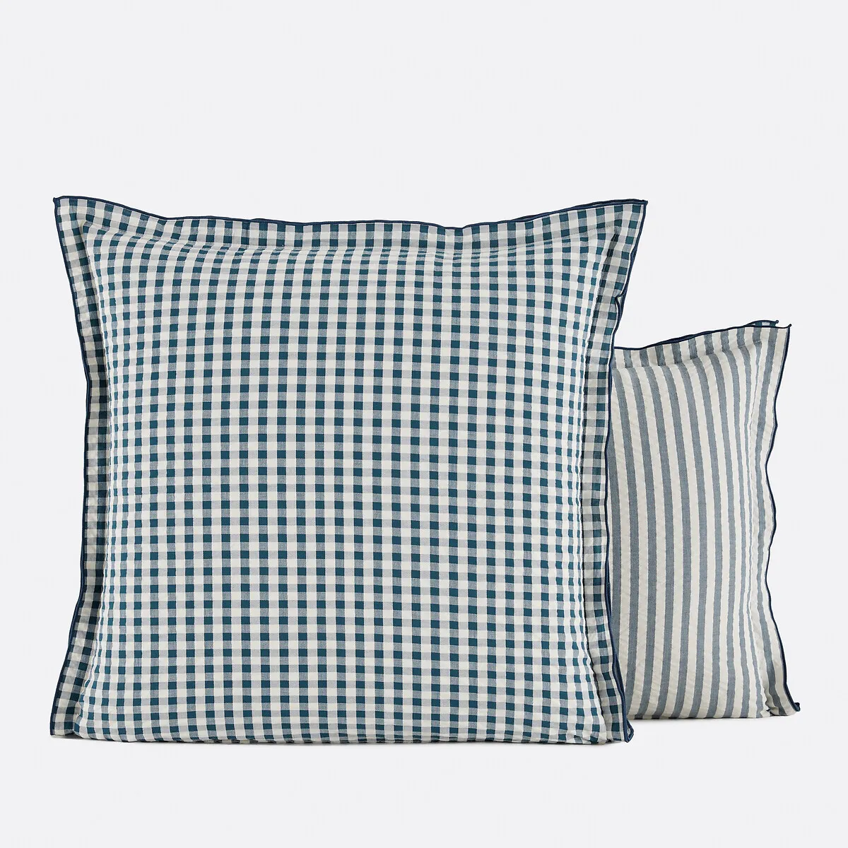 Taie D'oreiller Coton Seersucker, COTTAGE BLEU — vue 3