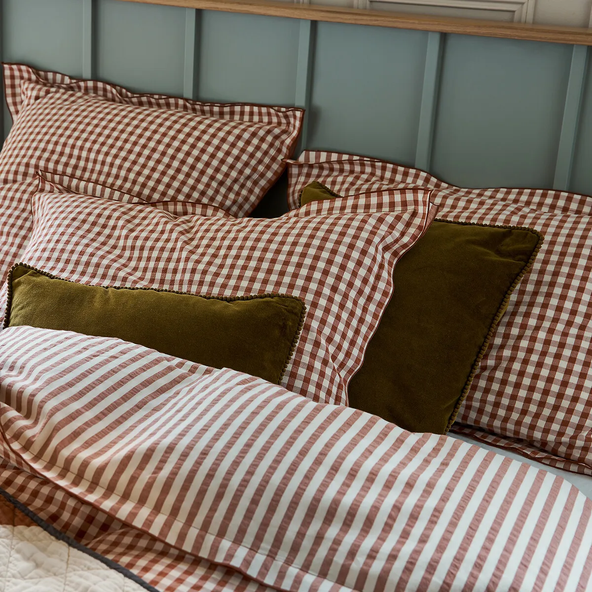 Housse De Couette Coton Seersucker Cottage Caramel — vue 3