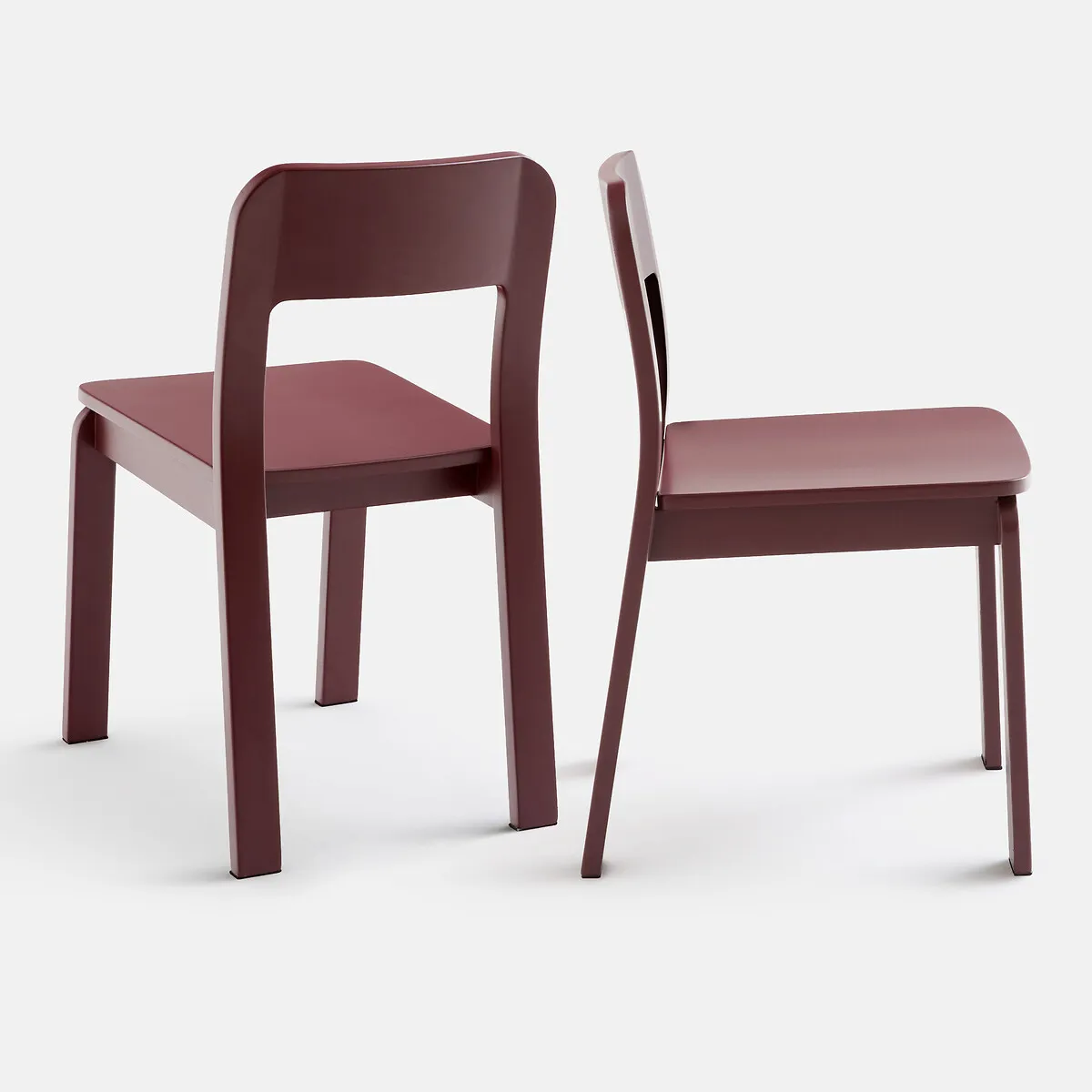 Lot De 2 Chaises En Bouleau Massif Teinté, Talet — vue 3
