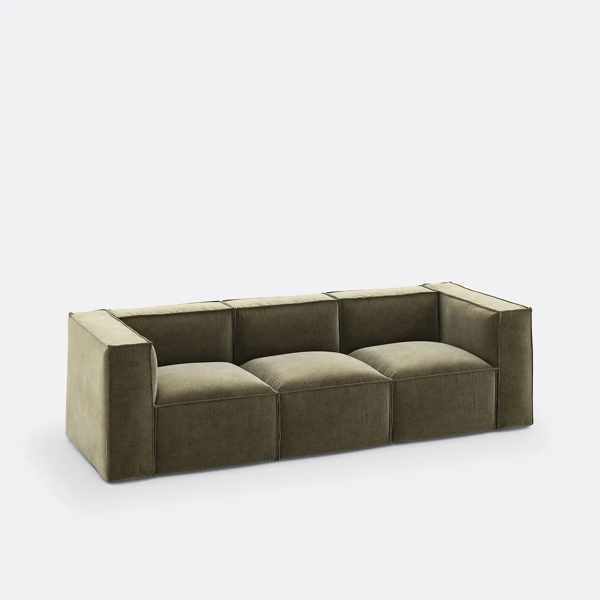 Canapé Modulable, 3 Places, En Velours Côtelé Vintage, SEVEN — vue 3