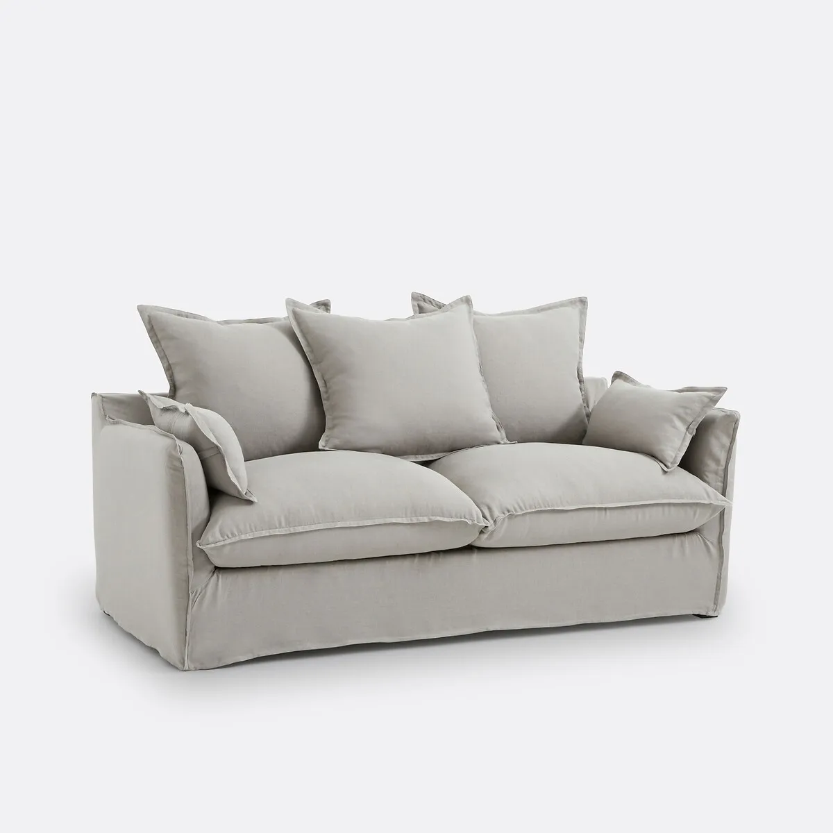 Canapé Convertible, 2 Ou 3 Places, Déhoussable, Lin Froissé, ODNA — vue 3