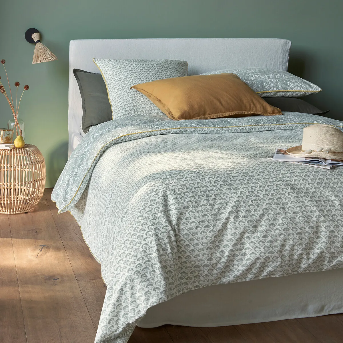 Housse De Couette Coton Lavé Jaipur Vert — vue 3