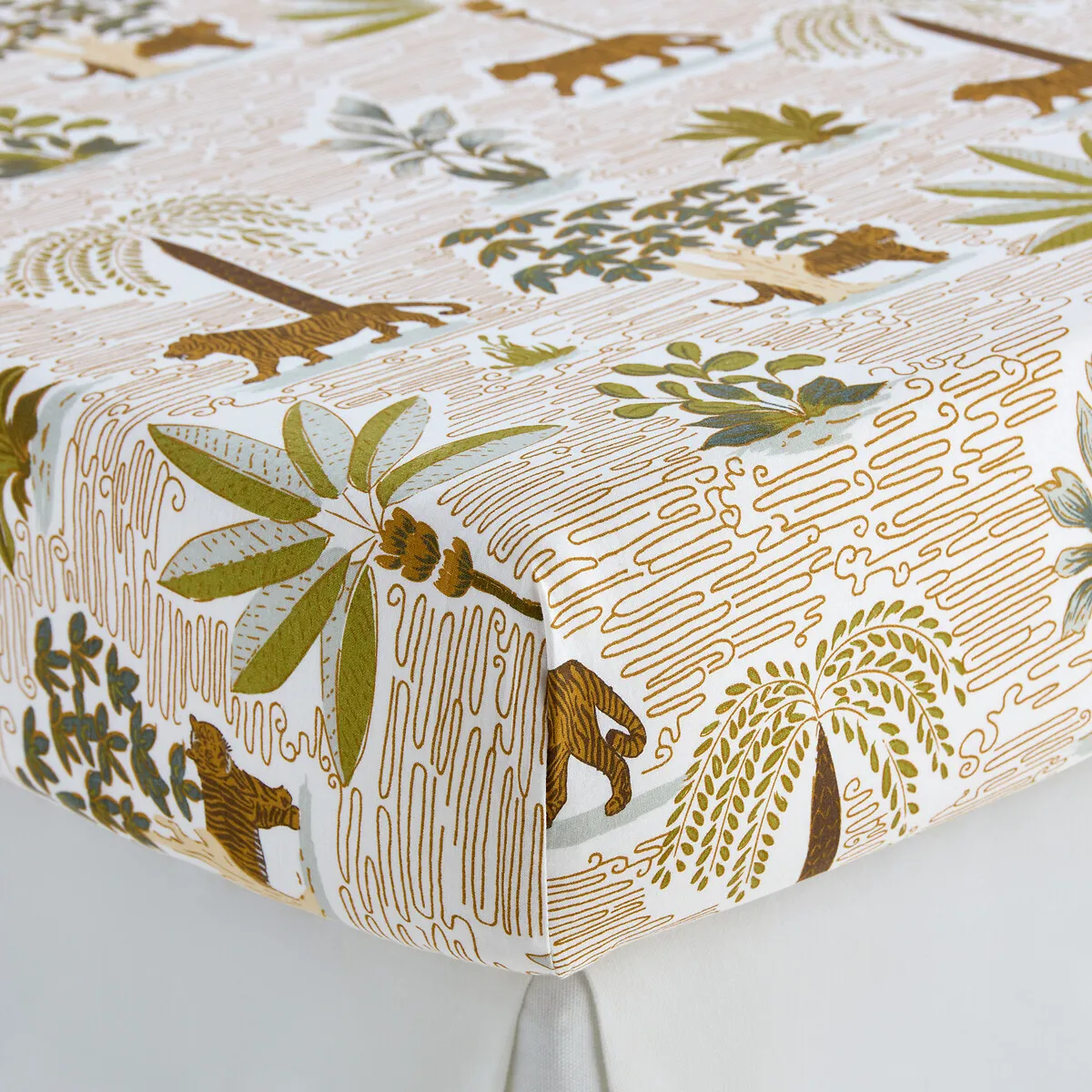 Drap-housse Enfant, En Coton Lavé, Bonnet 25 Cm, Imprimé Jungle, WILA — vue 3