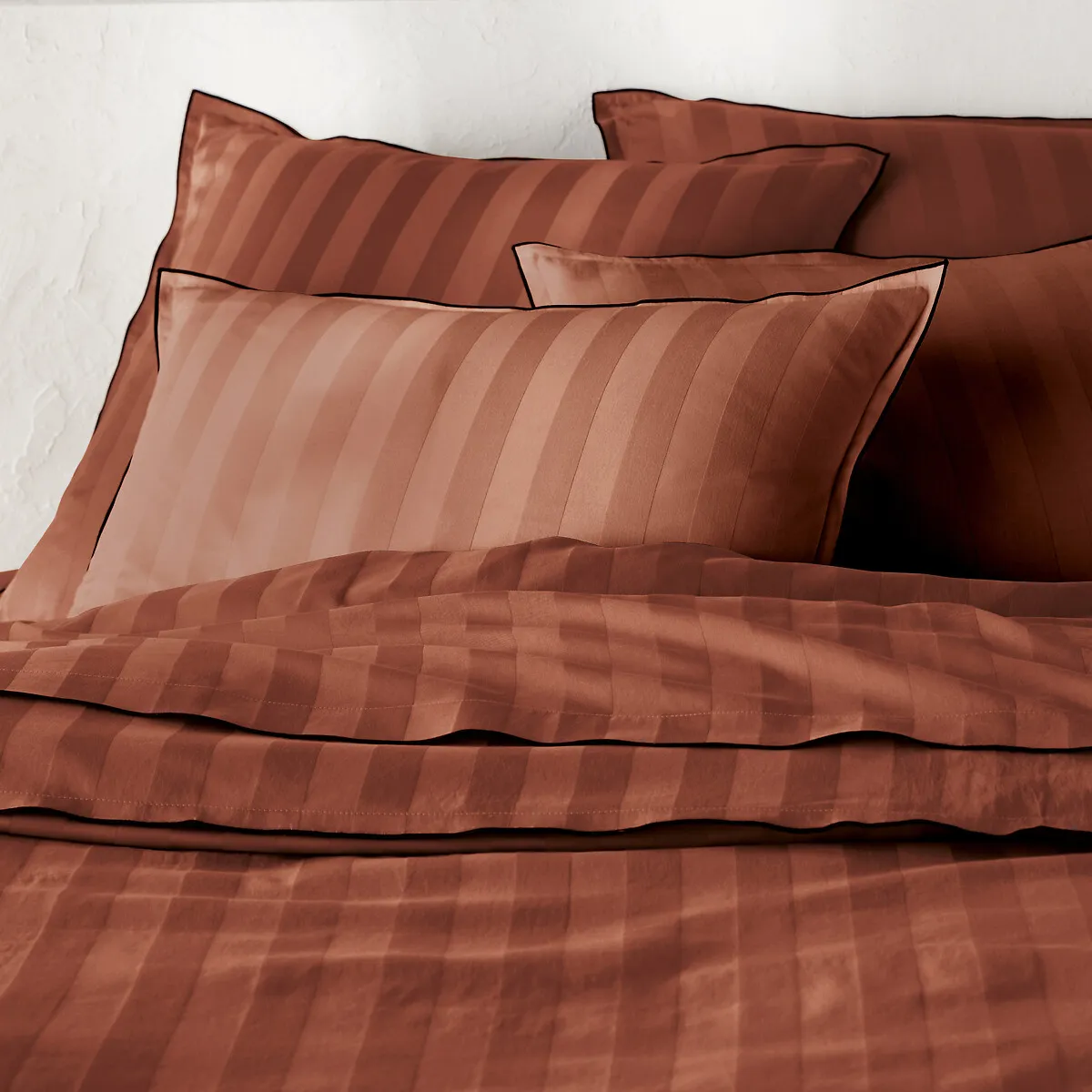 Housse De Couette En Satin De Coton Lavé, 118 Fils, Victor Rayé — vue 3