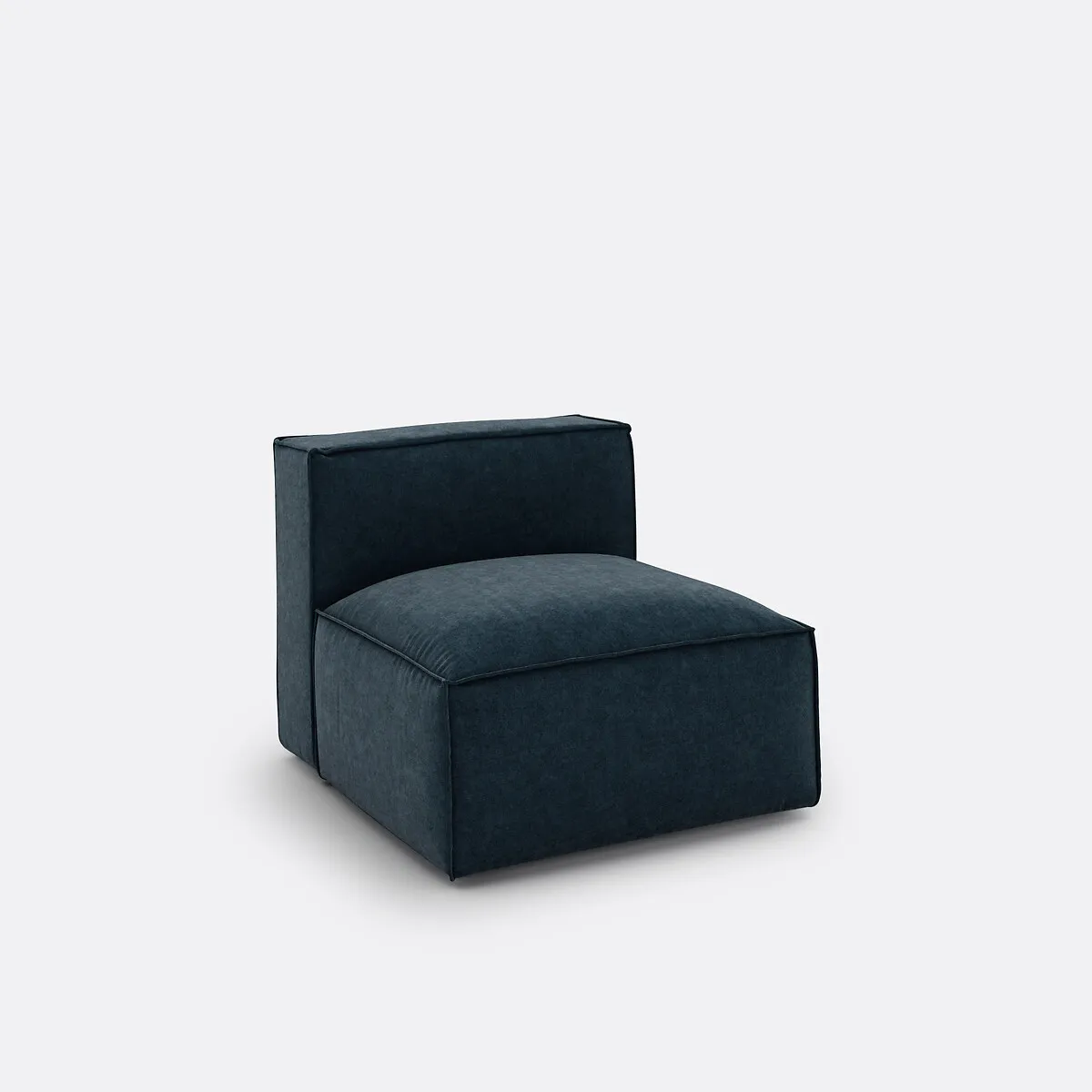 Elément Chauffeuse Pour Canapé Modulable, En Velours Texturé, SEVEN 