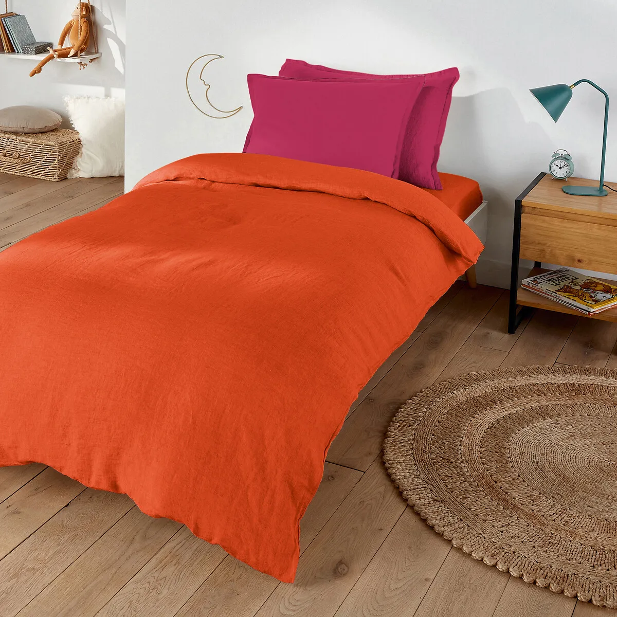 Drap Housse Enfant Lin Lavé, Bonnet 30cm, Linot — vue 3