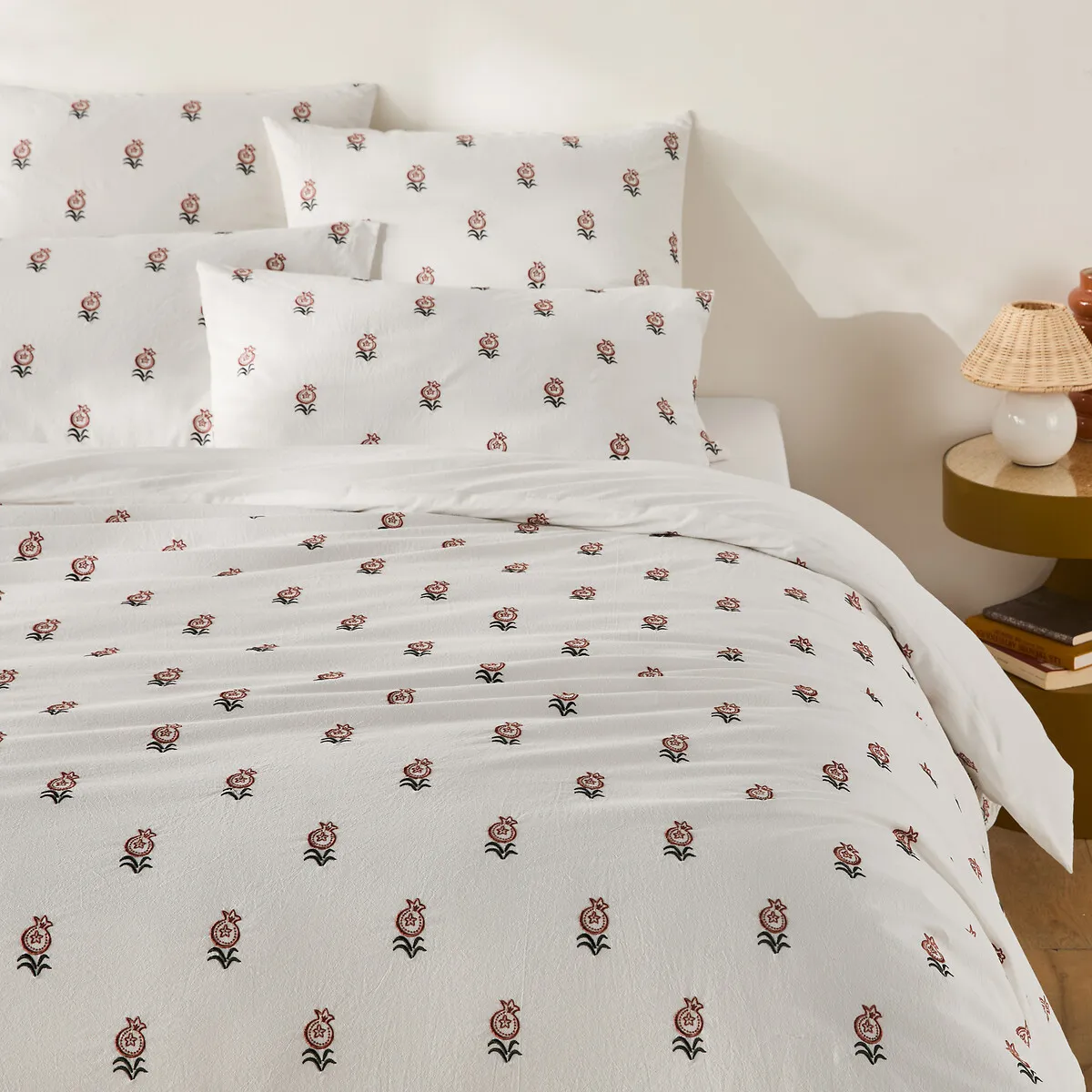 Housse De Couette En Coton Vintage Brodé, Anda