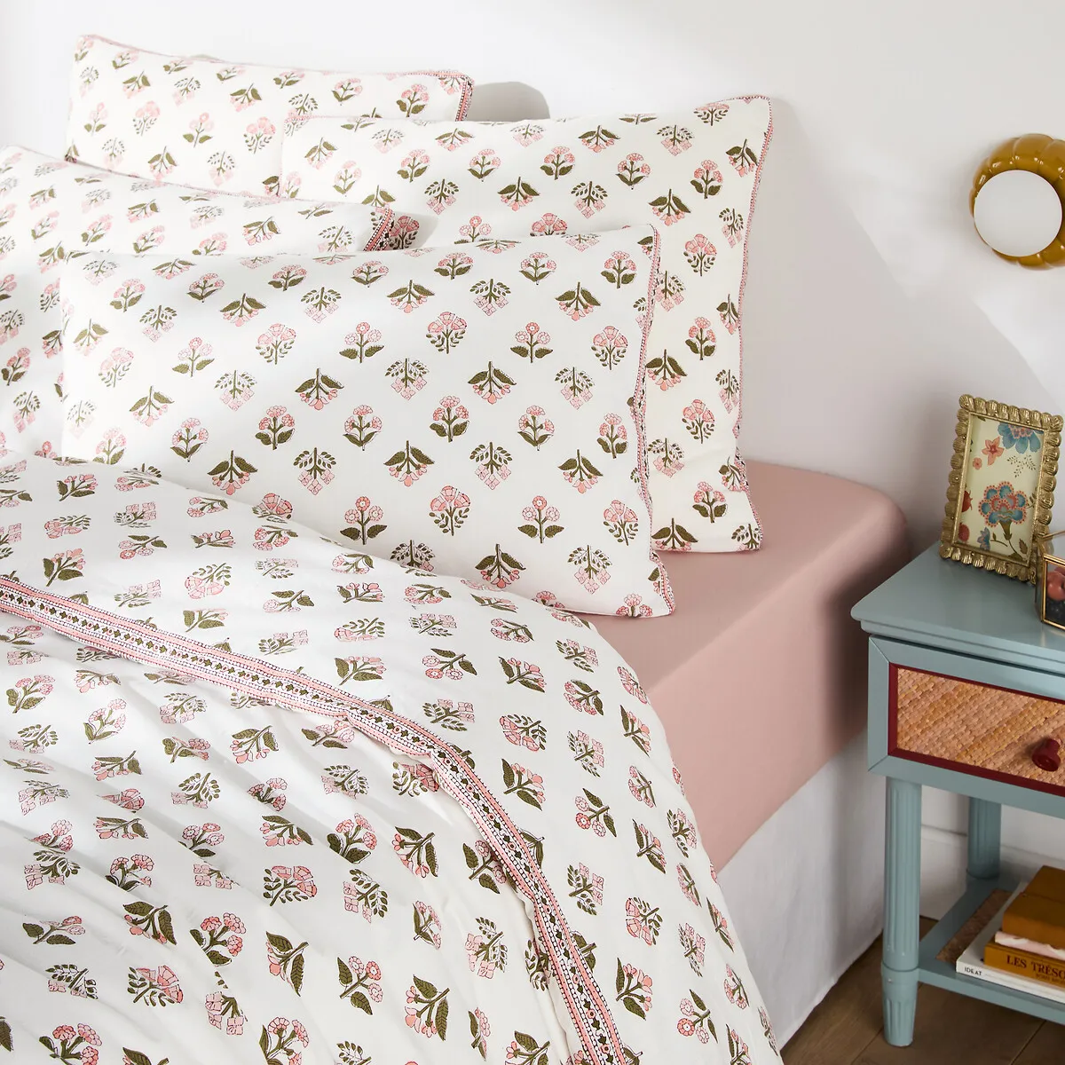 Housse De Couette En Coton Lavé, Imprimé Fleurs, VANDI ECRU — vue 3