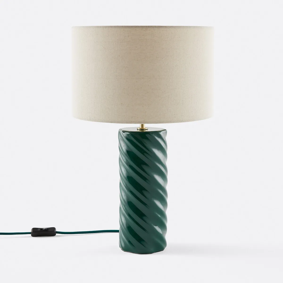 Lampe À Poser Céramique Et Lin, Dehen
