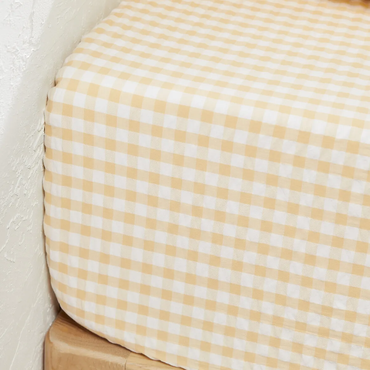 Drap Housse Coton Seersucker Bonnet 30 Cm, COTTAGE JAUNE — vue 3