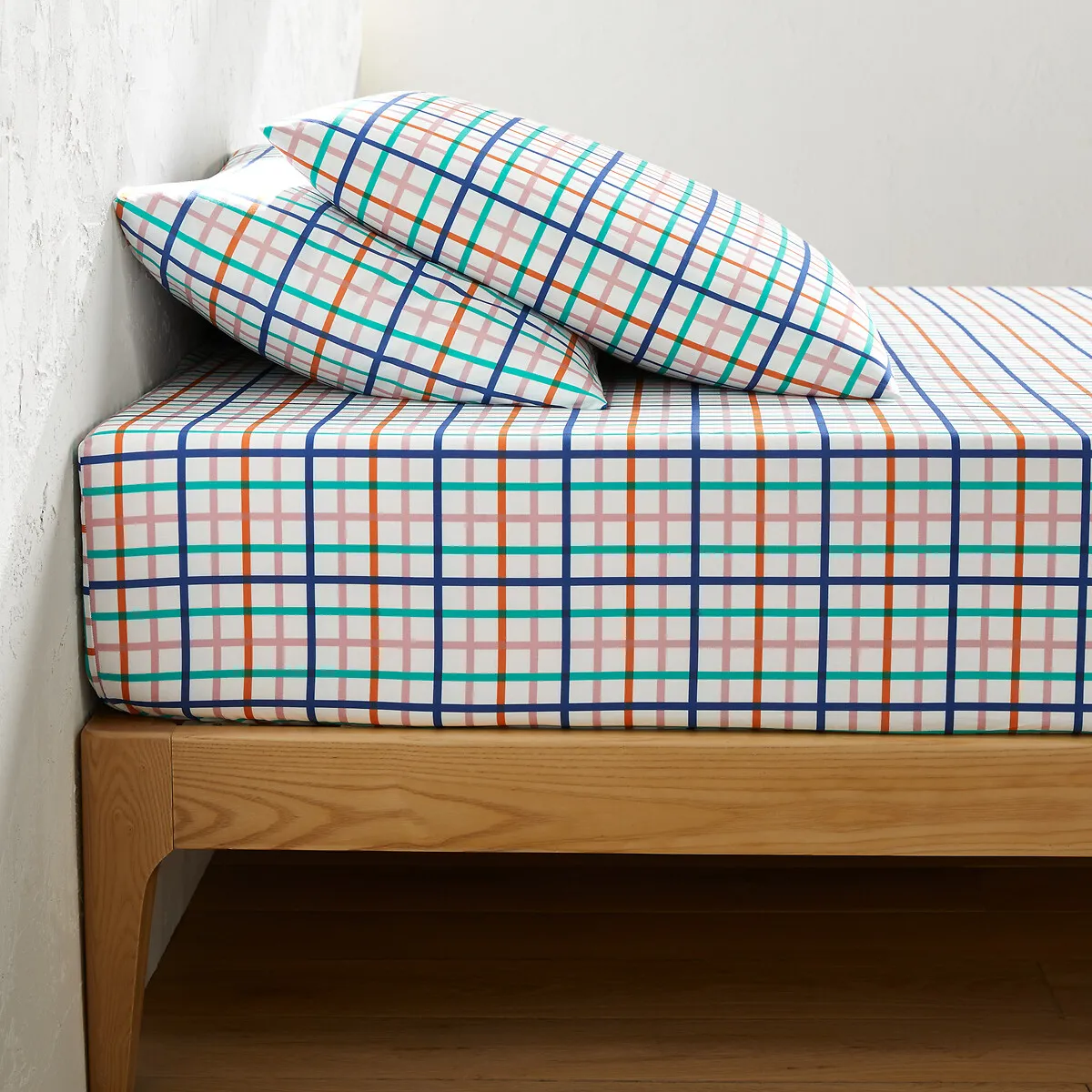 Drap-housse En Coton Bonnet 30 Cm, TABAKA CARREAUX