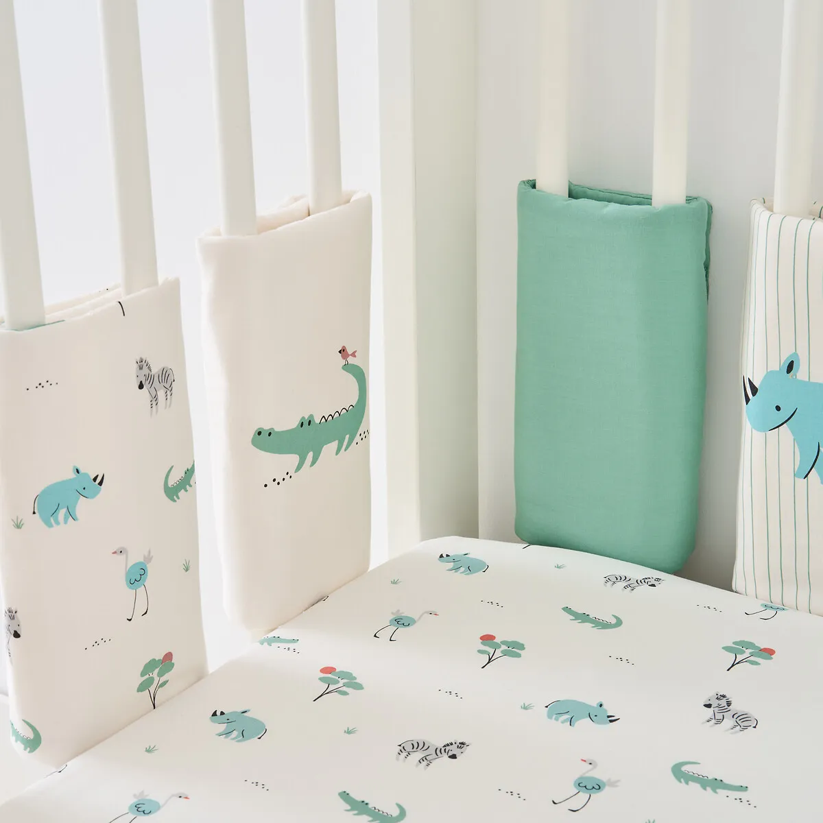 Tour De Lit Pare-chocs En Coton, Imprimé Animaux, SAVANE — vue 3