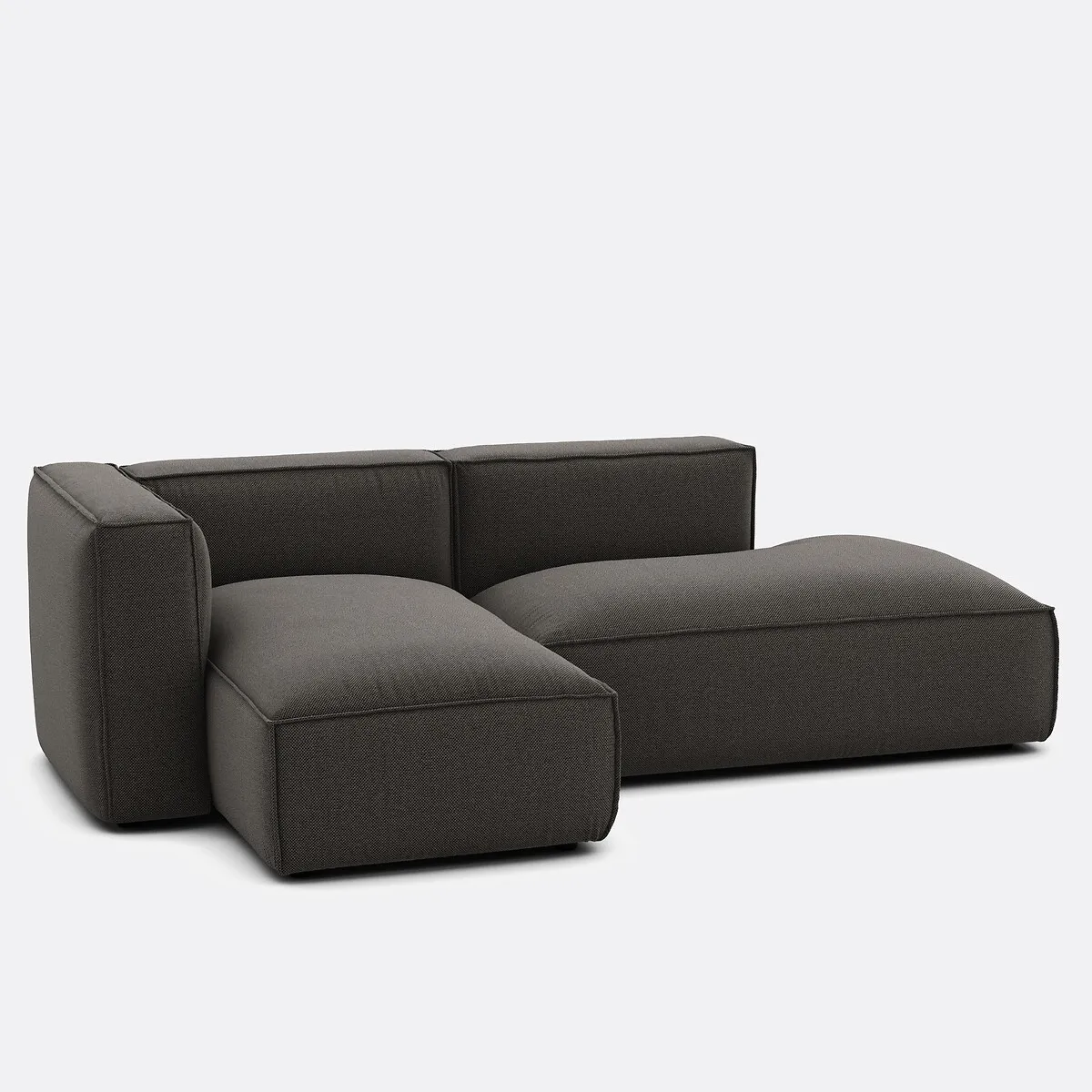 Canapé Modulable D'angle Gauche, En Tissu Texturé, SEVEN — vue 3