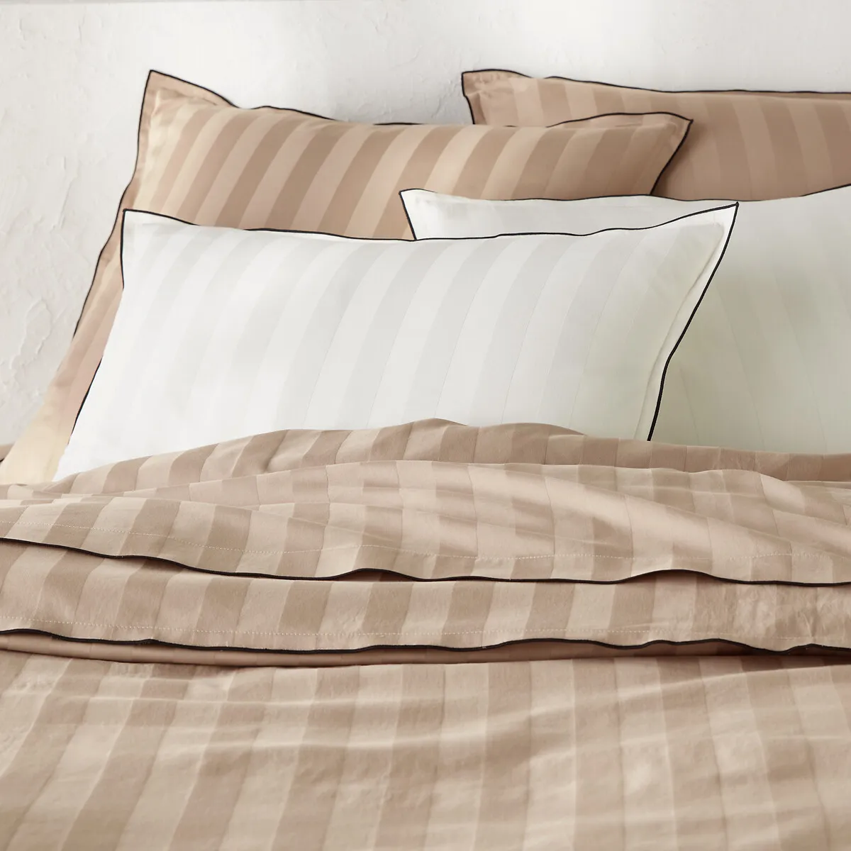 Housse De Couette En Satin De Coton Lavé, 118 Fils, Victor Rayé — vue 3