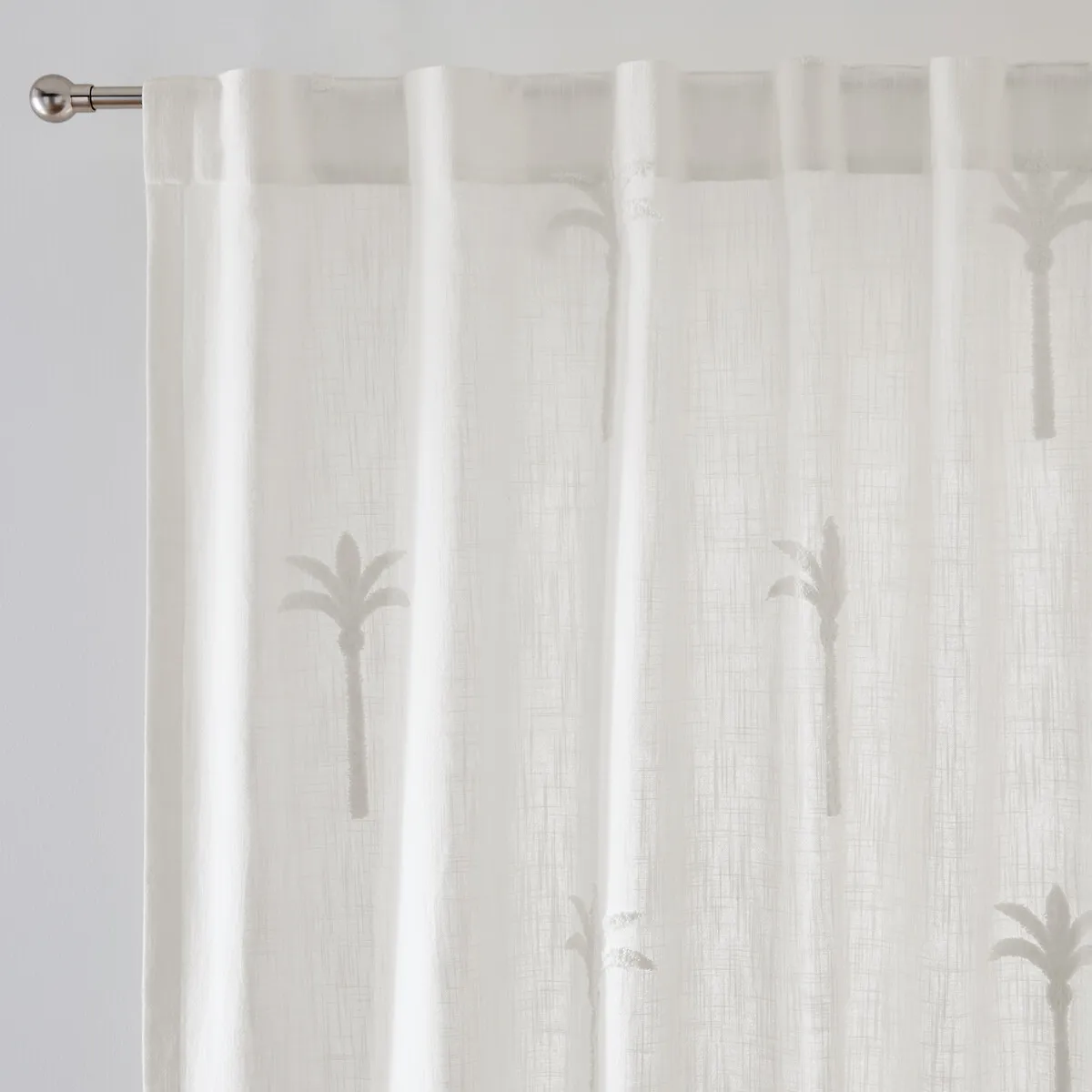 Rideau Motif Palmiers Bouclette, En Coton, PALMAE