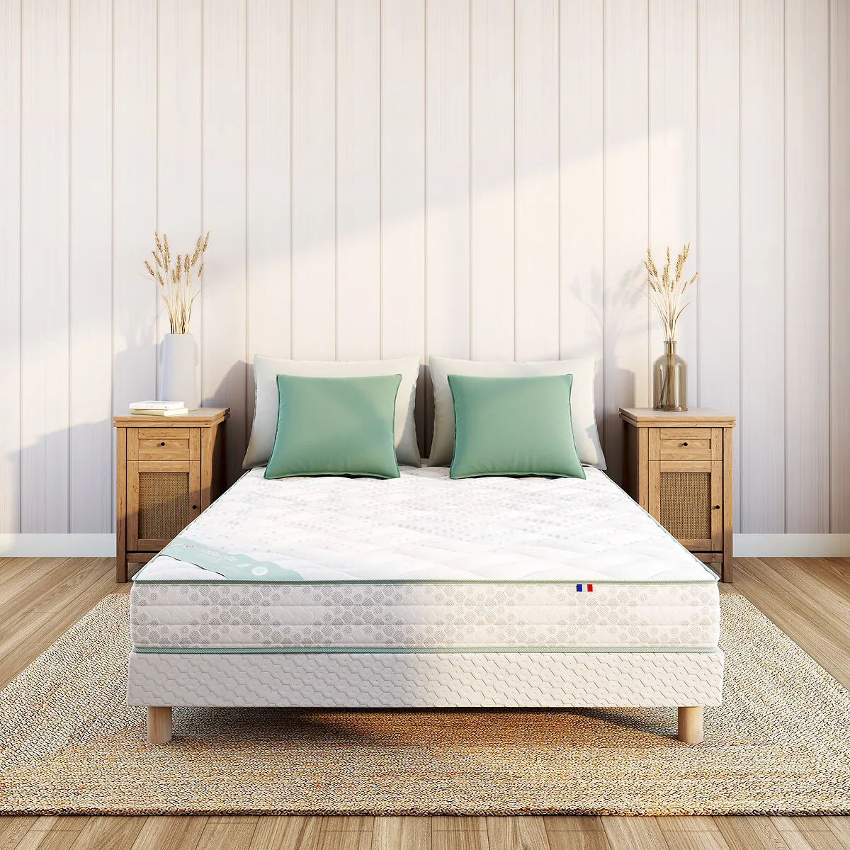 Matelas Dos Sensible, 580 Ressorts, 5 Zones, Soutien Ferme, Accueil Moelleux