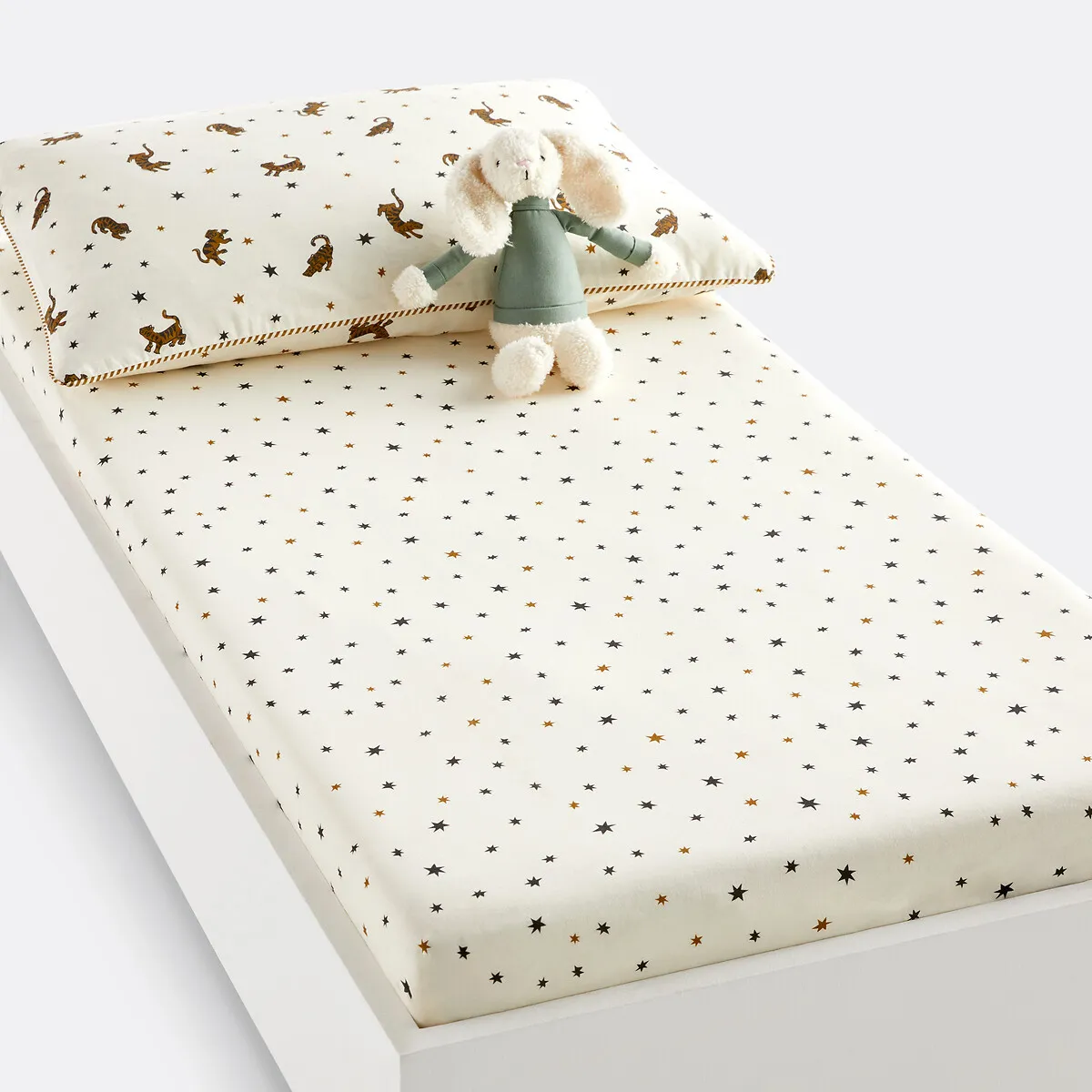 Drap-housse Bébé 50% Coton Recyclé, Tigris