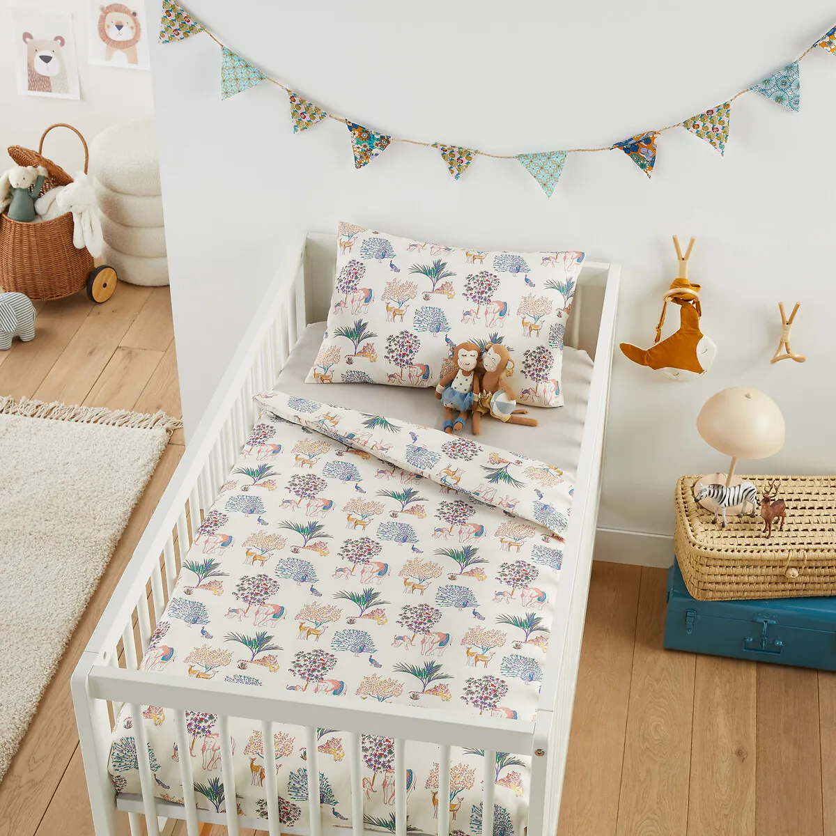 Parure De Lit Bébé 50% Coton Recyclé, Jungala