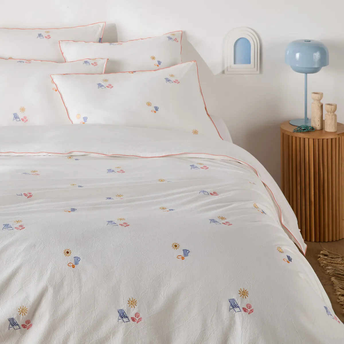 Housse De Couette En Coton Vintage Brodé, SOMERO — vue 3
