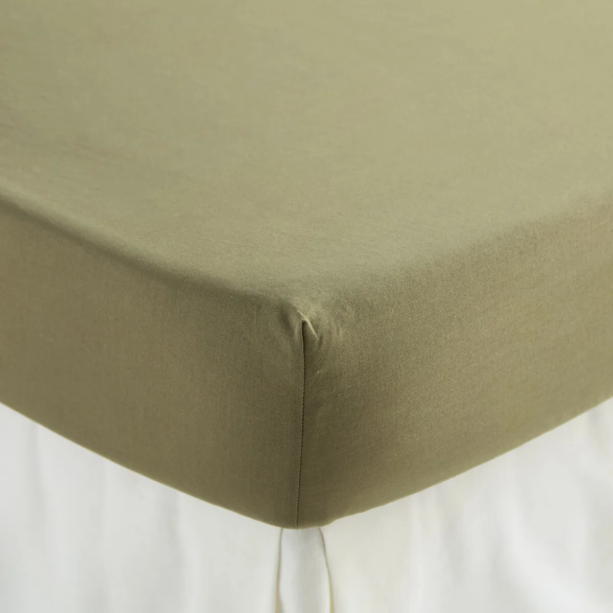 Drap-housse Enfant Uni, En Coton Lavé, Bonnet 30 Cm, KUMCO — vue 3