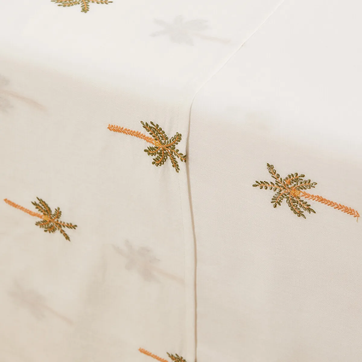 Drap Plat Coton/lin Lavé Brodé, Ravenel — vue 3