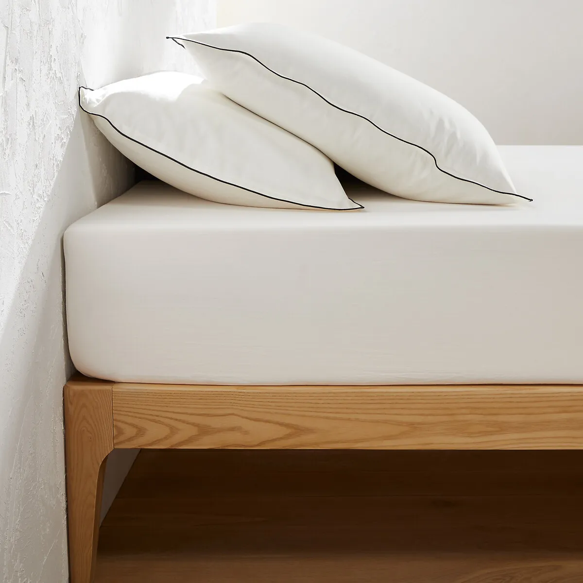 Drap-housse En Satin De Coton Lavé, 118 Fils, Victor Uni
