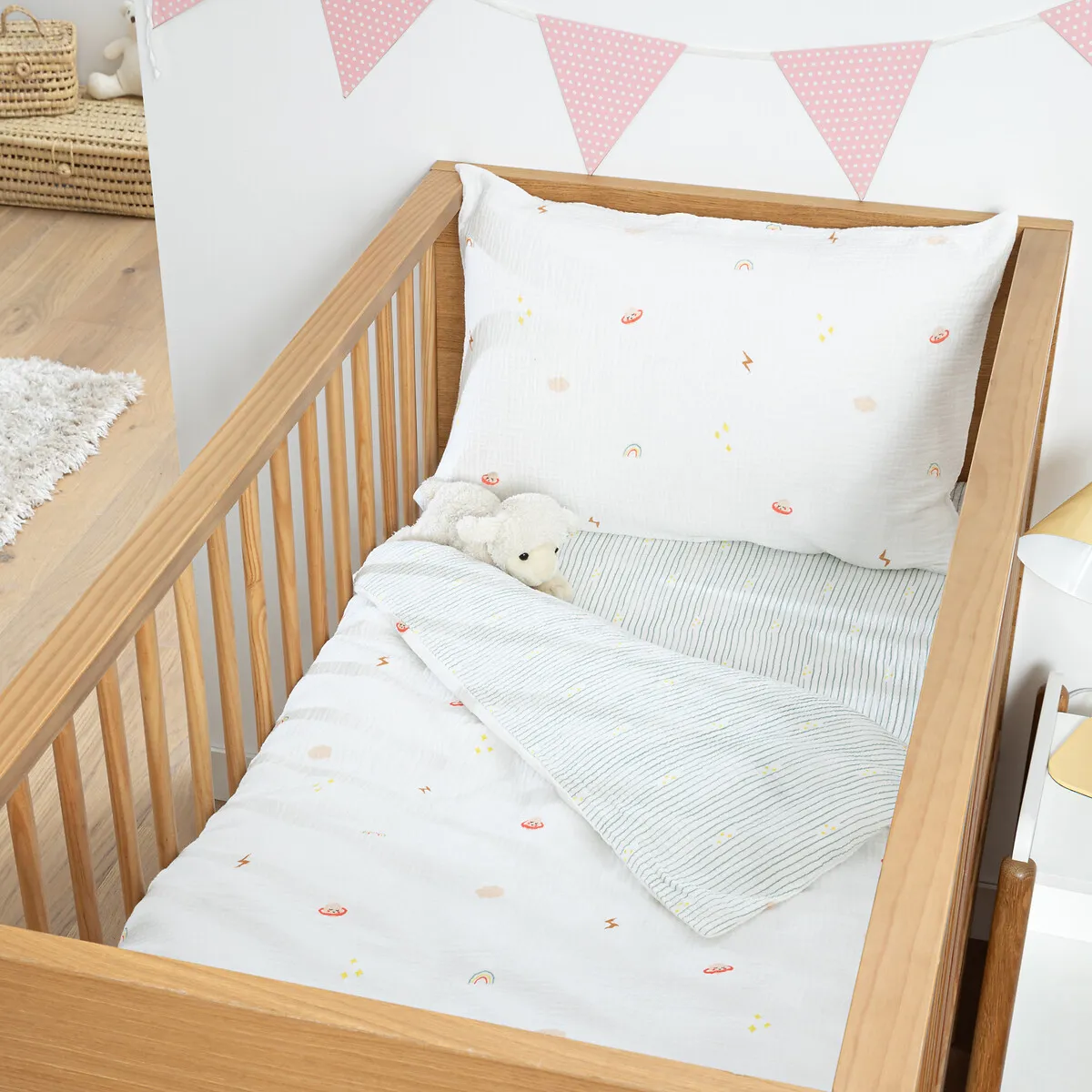 Housse De Couette Bébé, En Gaze De Coton, Imprimé Planètes, DIEGO — vue 3