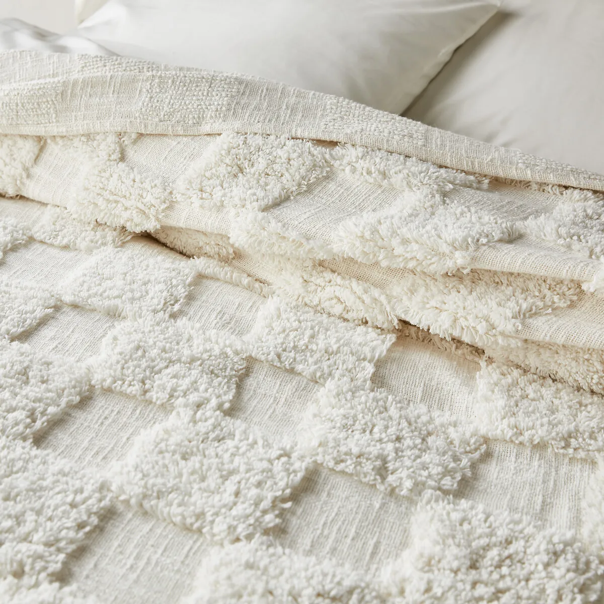 Dessus De Lit Coton Tufté Motif Damier, Renzo — vue 3