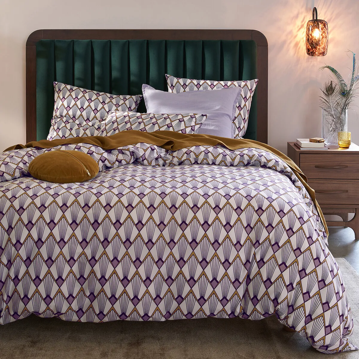 Housse De Couette Percale De Coton, Elisa Mauve