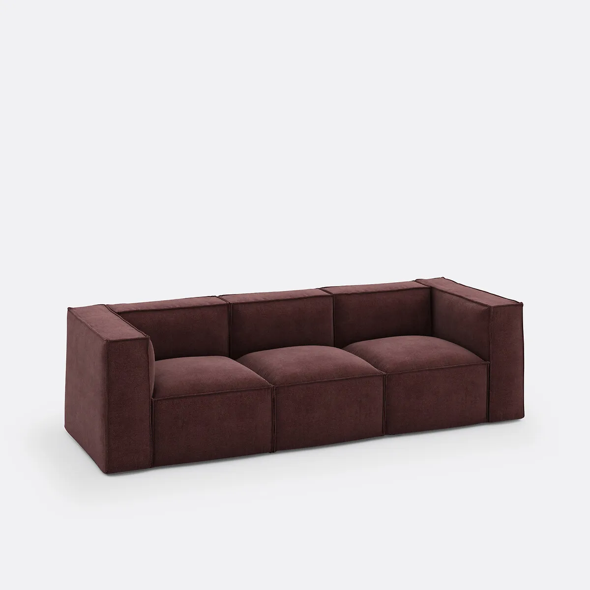 Canapé Modulable, 3 Places, En Tissu Texturé, SEVEN — vue 3