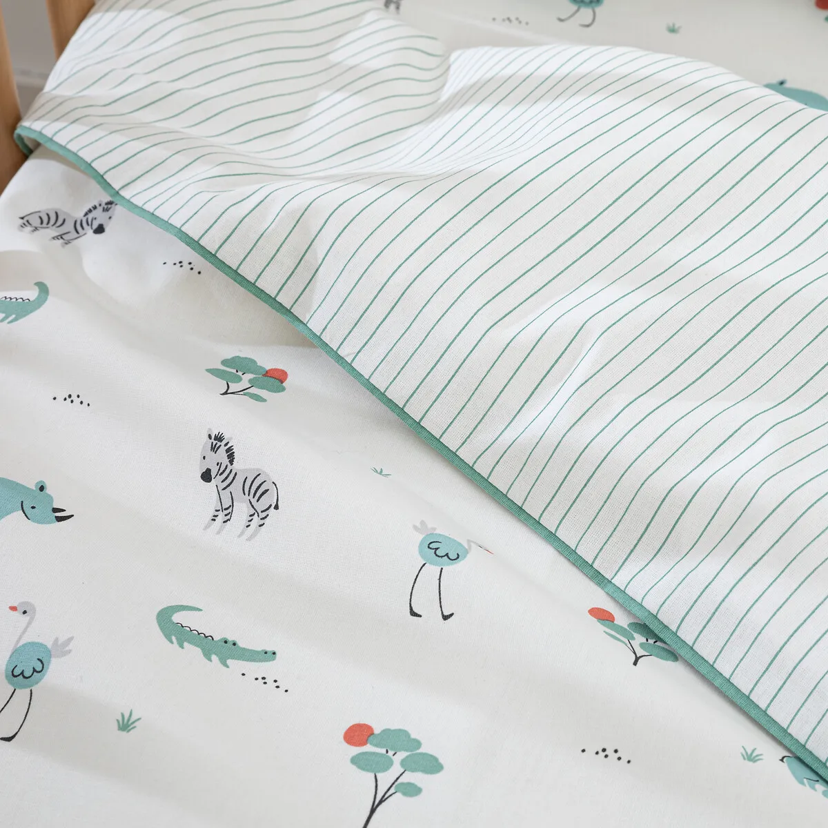 Housse De Couette Enfant, En Coton Biologique, Imprimé Animaux, SAVANE — vue 3