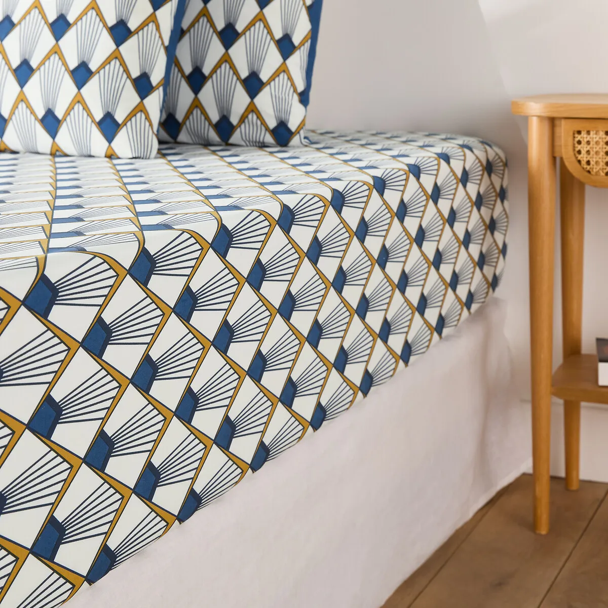 Drap Housse Percale, Elisa Bleue