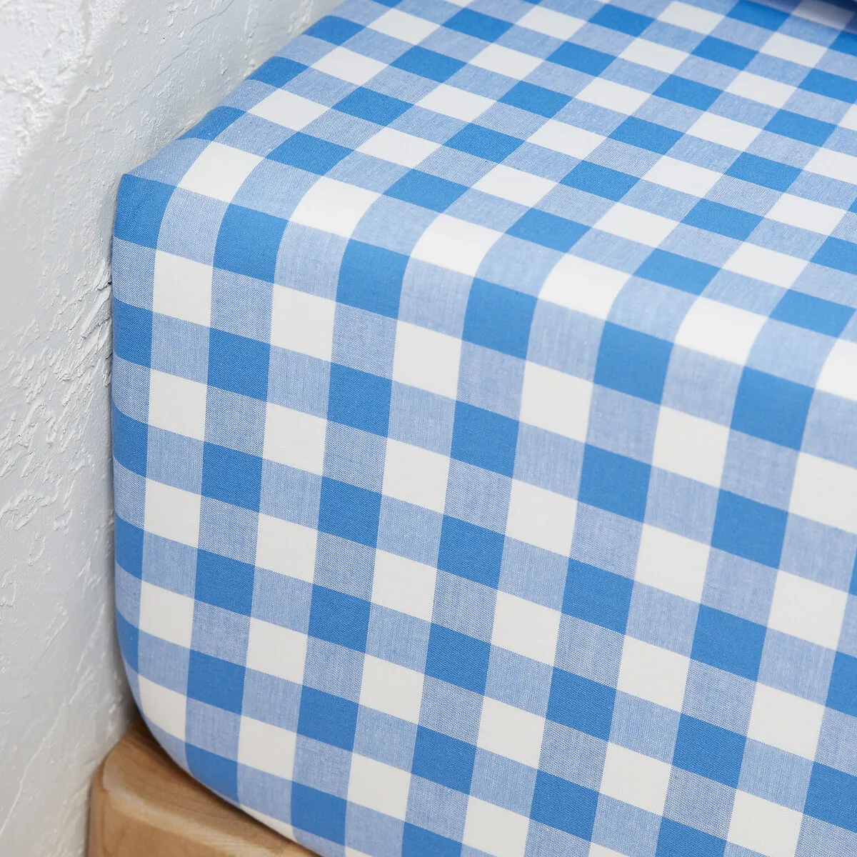 Drap Housse En Coton, Bonnet 30 Cm, Veldi Bleu — vue 3