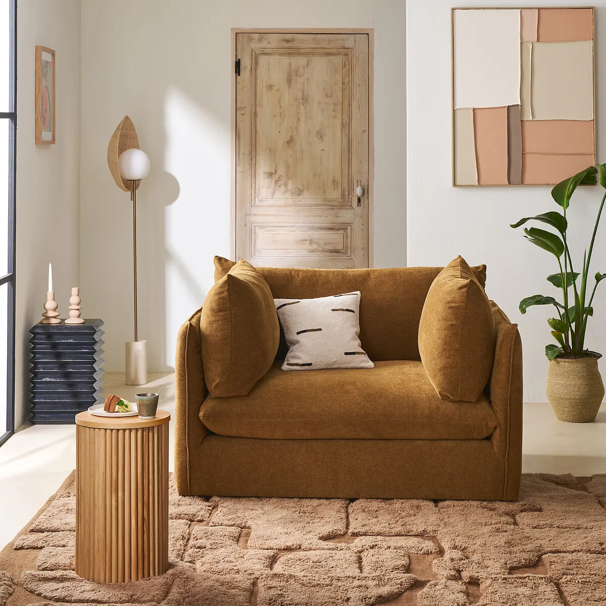 Élément Fauteuil XL Pour Canapé Modulable, En Polyester Chiné, MALO — vue 3